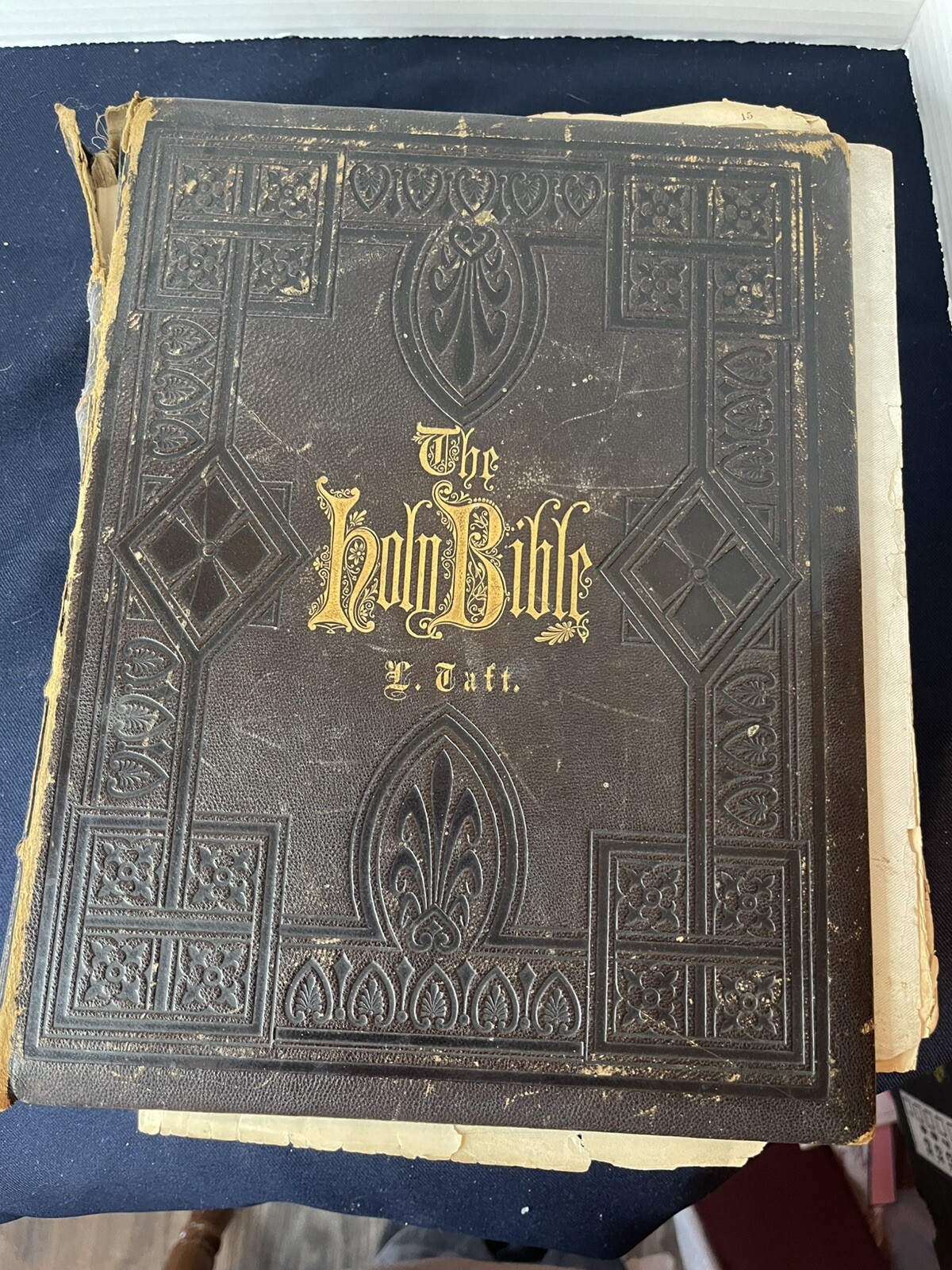 1875 Holy Bible L. Taft. Family New & Old Testament 