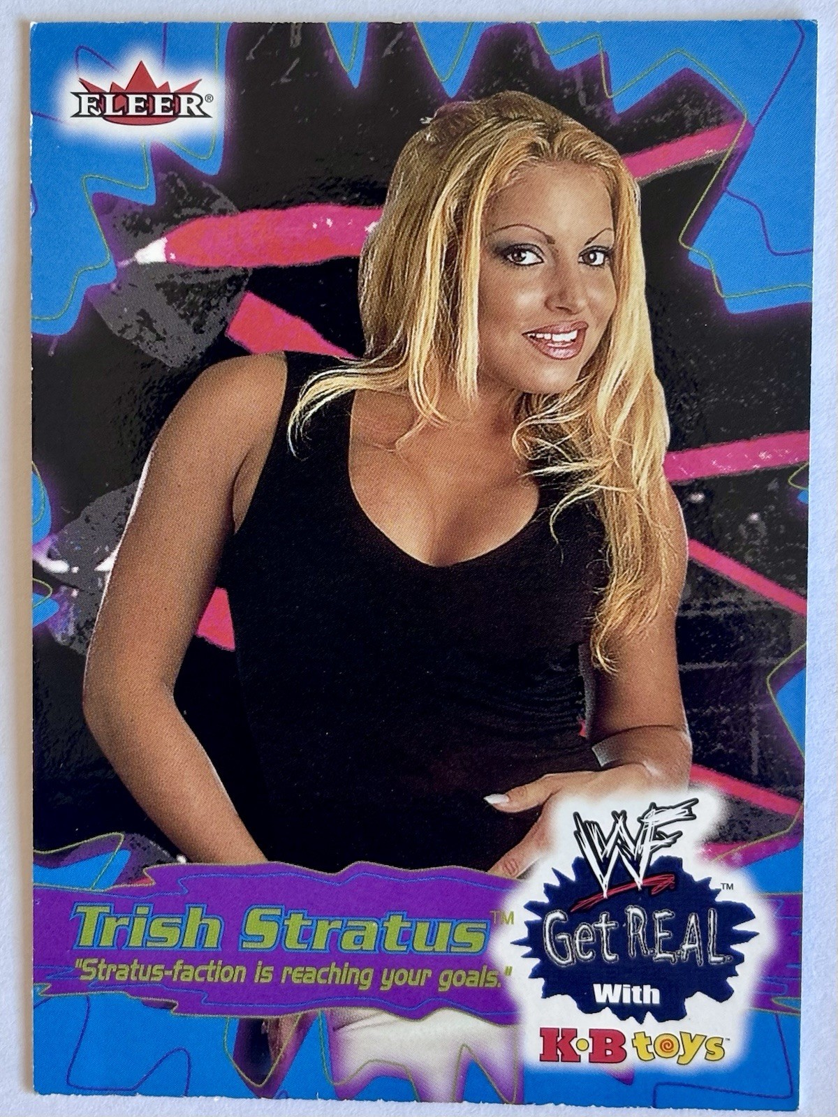 Trish Stratus 2001 Fleer WWF KB Toys Get Real #18 RC Rookie Card