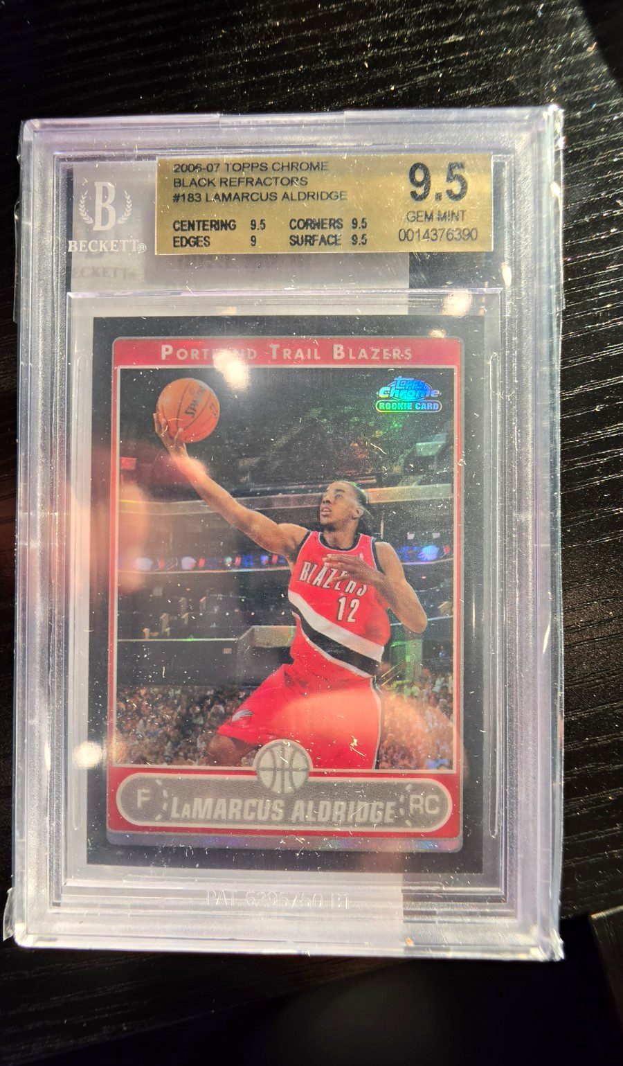 2006-07 Topps Chrome LaMarcus Aldridge RC #183 Black Refractor /99 BGS 9.5
