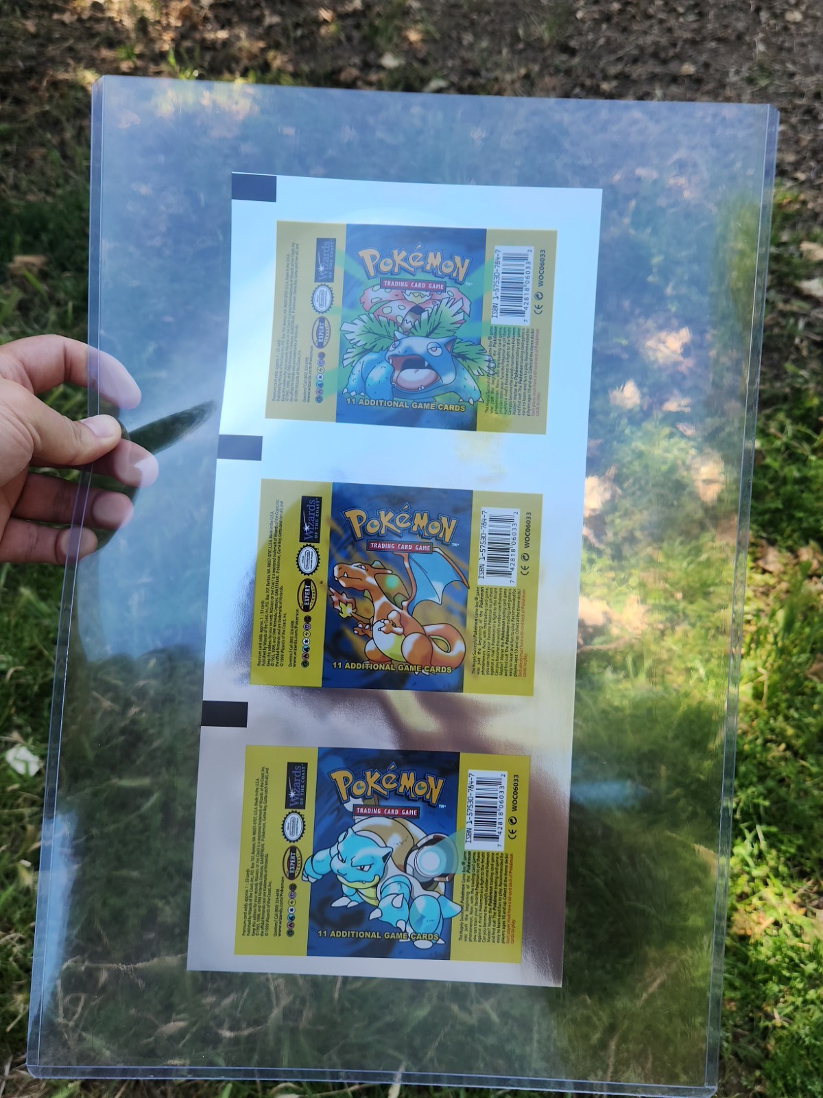 Pokemon Base Set Booster Pack Uncut Wrapper Charizard Blastoise Venusaur  G2U