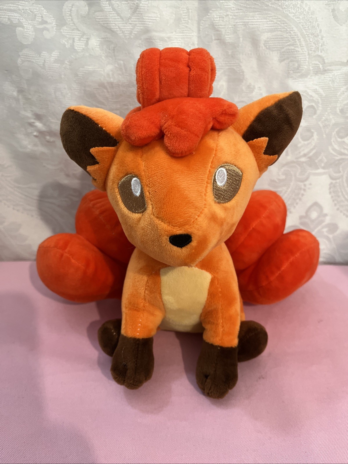 Pokemon Vulpix Fire Fox Sitting Plush Stuffed Figure Tush & Hang Tags Removed