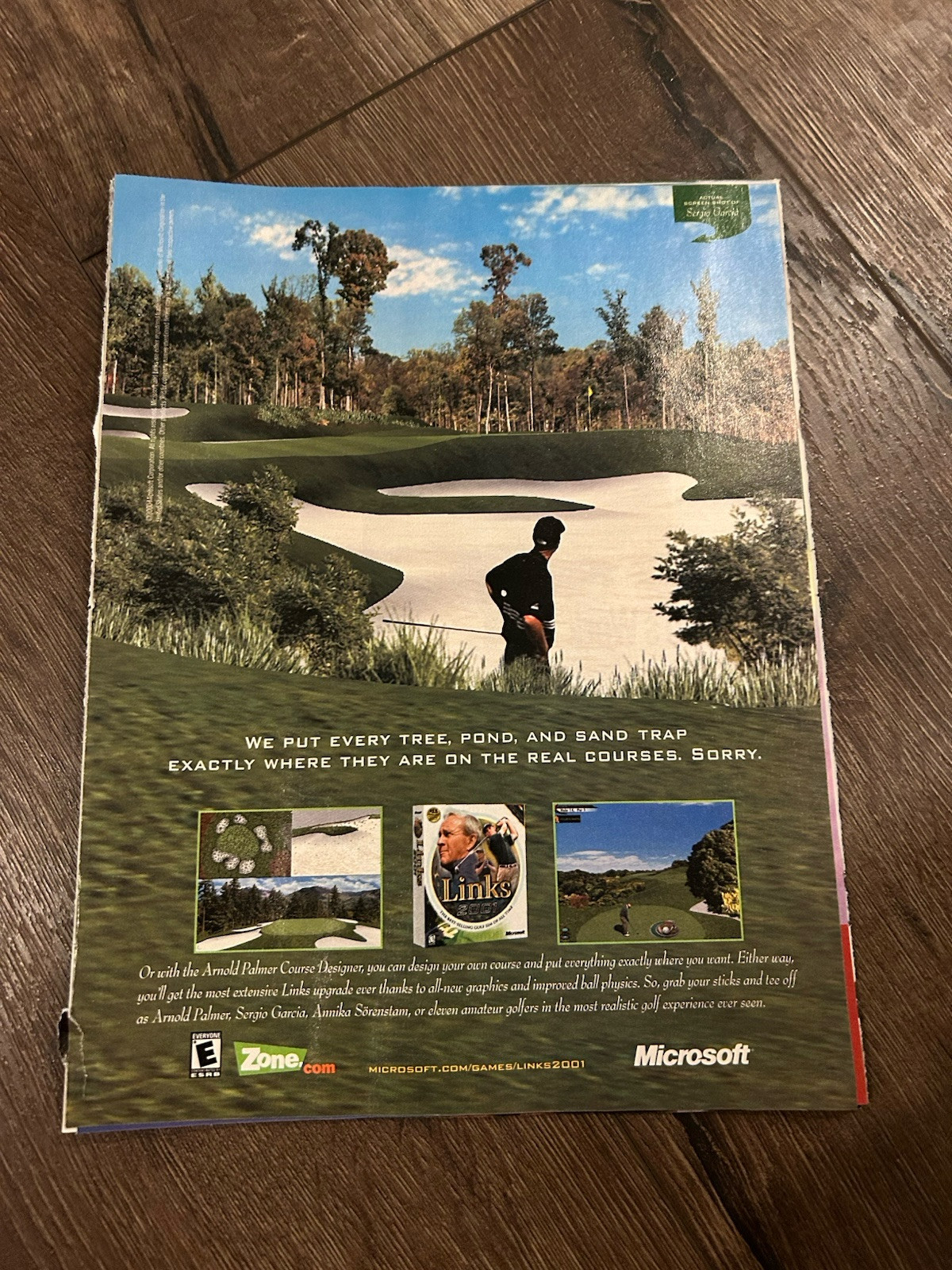 ARNOLD PALMER LINKS Microsoft Poster Print Ad Photo VIDEO GAME 8”x11 2001