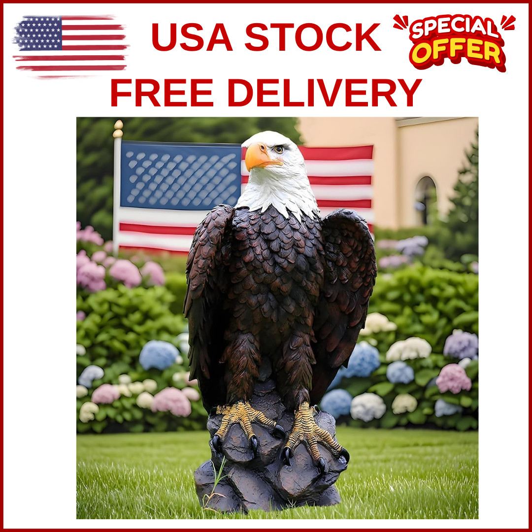 Bald Eagle Statue Outdoor - Large American Eagle Figurine for Garden, Yard......