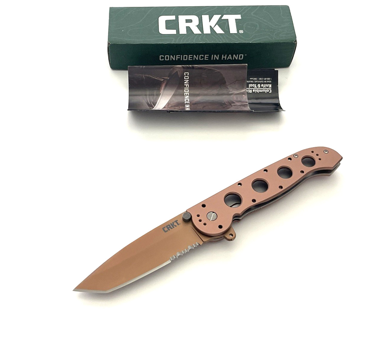 CRKT M16-14D Folding Knife AUS-8 Desert Tan Blade Copper Aluminum Handle