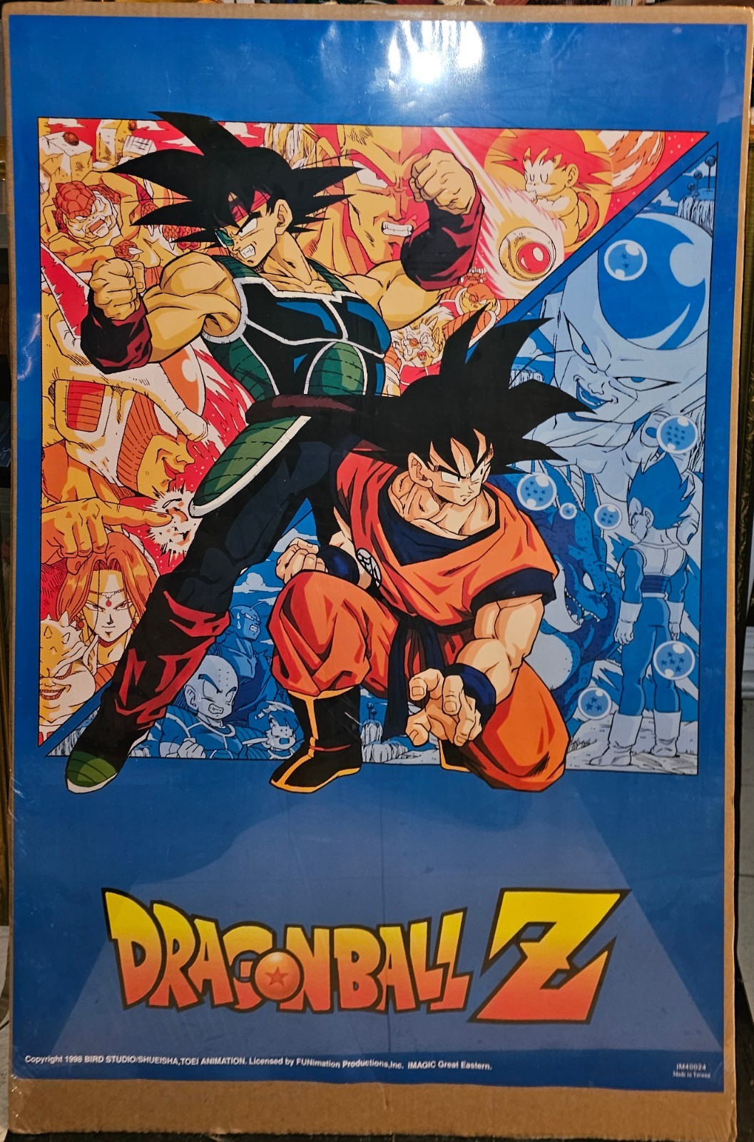 Dragon Ball Z Poster 1998 Funimation Official Goku Freiza Saga 36x24 Sealed Vtg