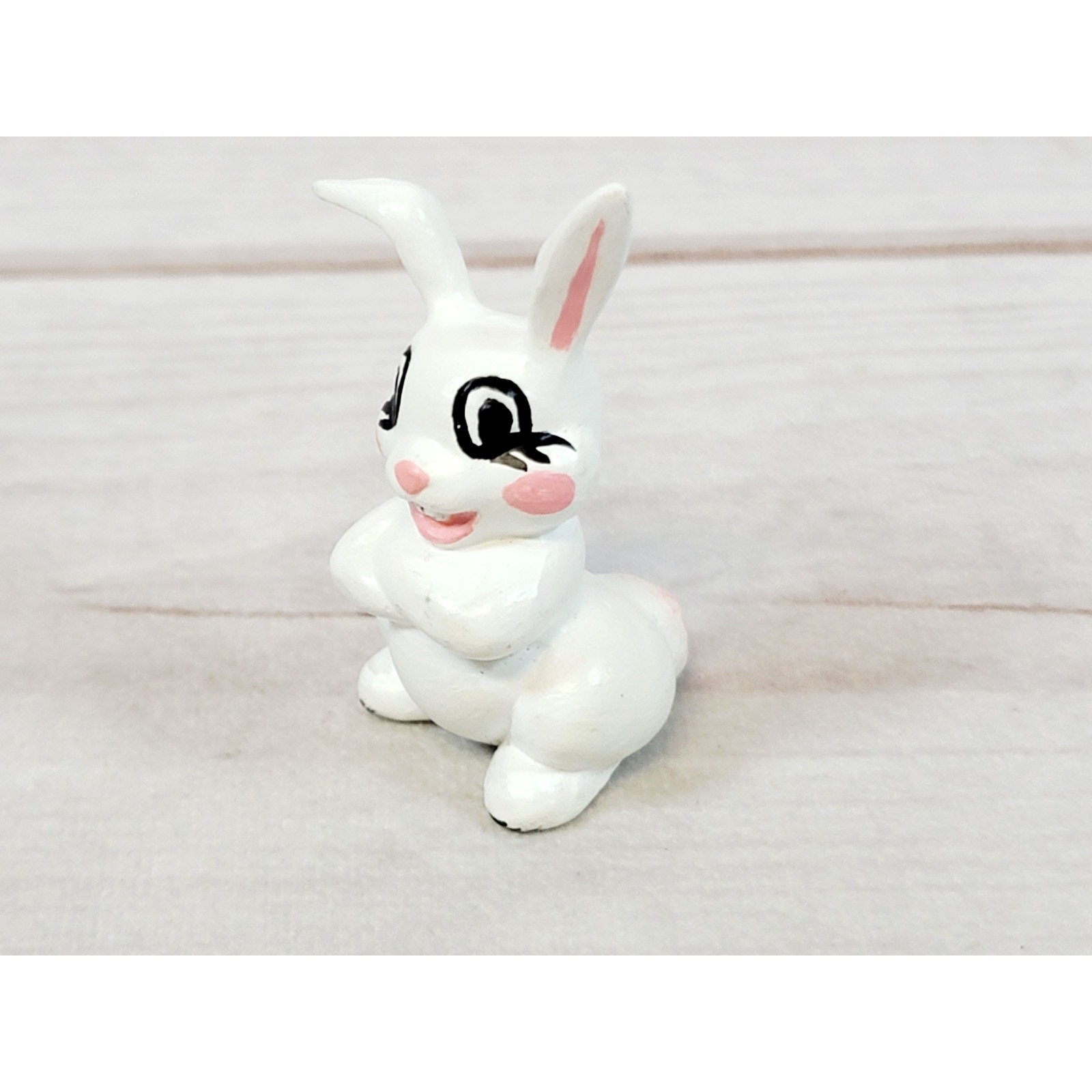 Vintage Miniature Pink Bunny Rabbit Ceramic Figurine 2.25\