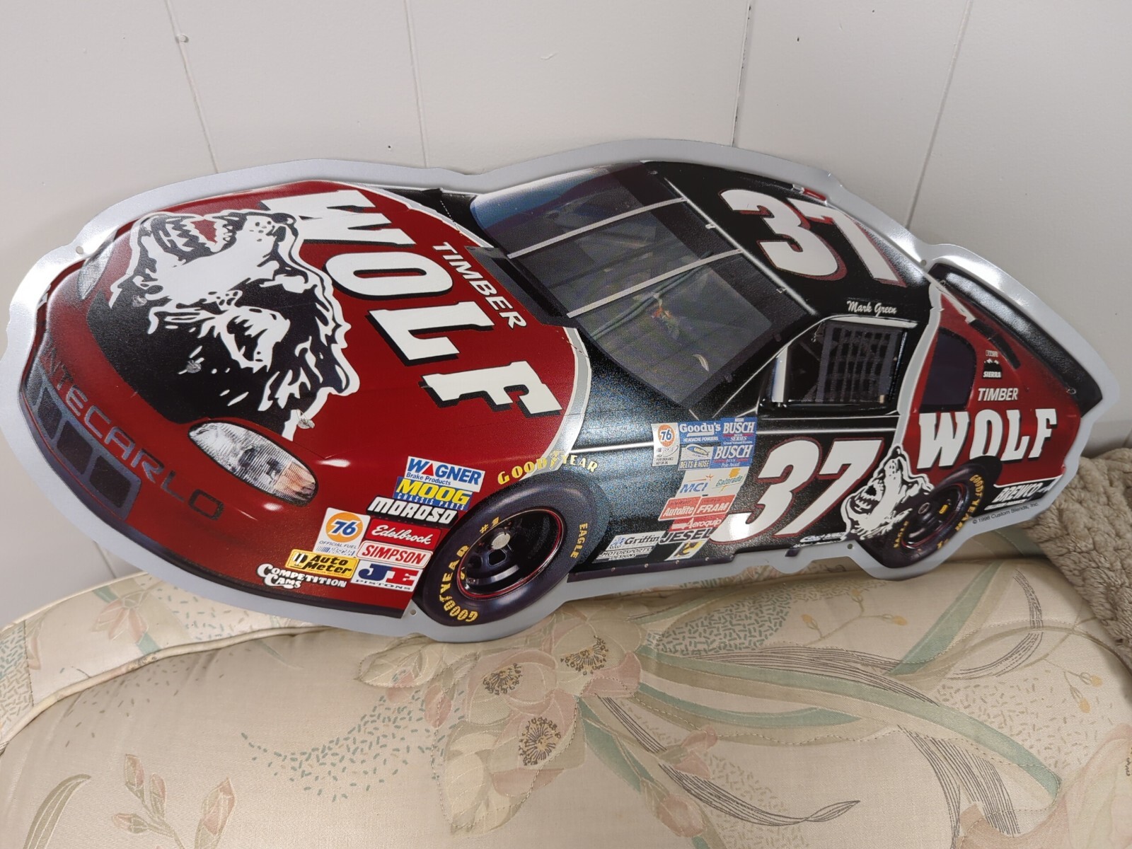NASCAR  BUSH SERIES -TIMBER WOLF RACING METAL SIGN 1998-NOS- MINT