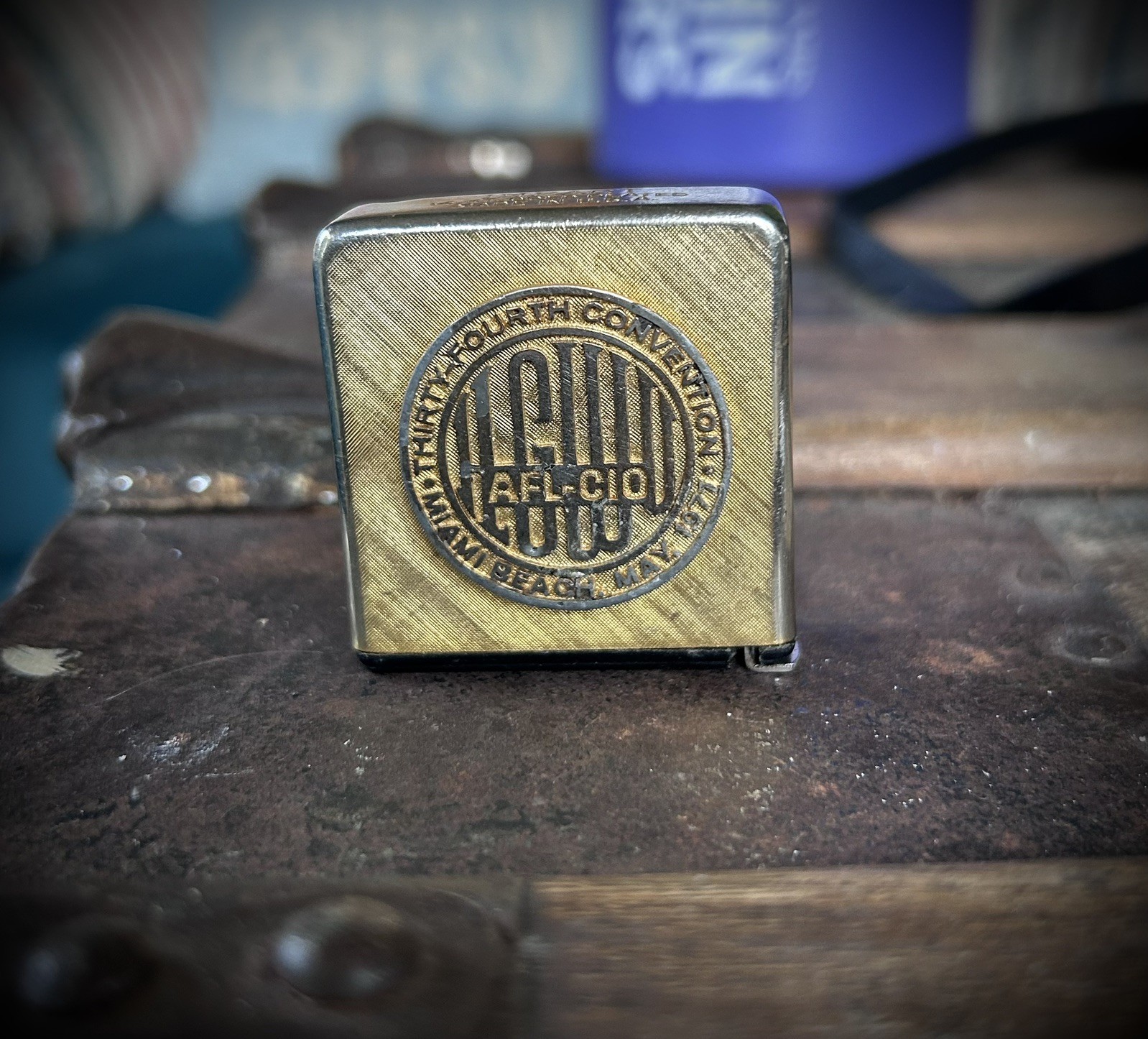 Vintage  14 kt gold plated AFL-CIO Union convention Miami 1971 Tape Measure