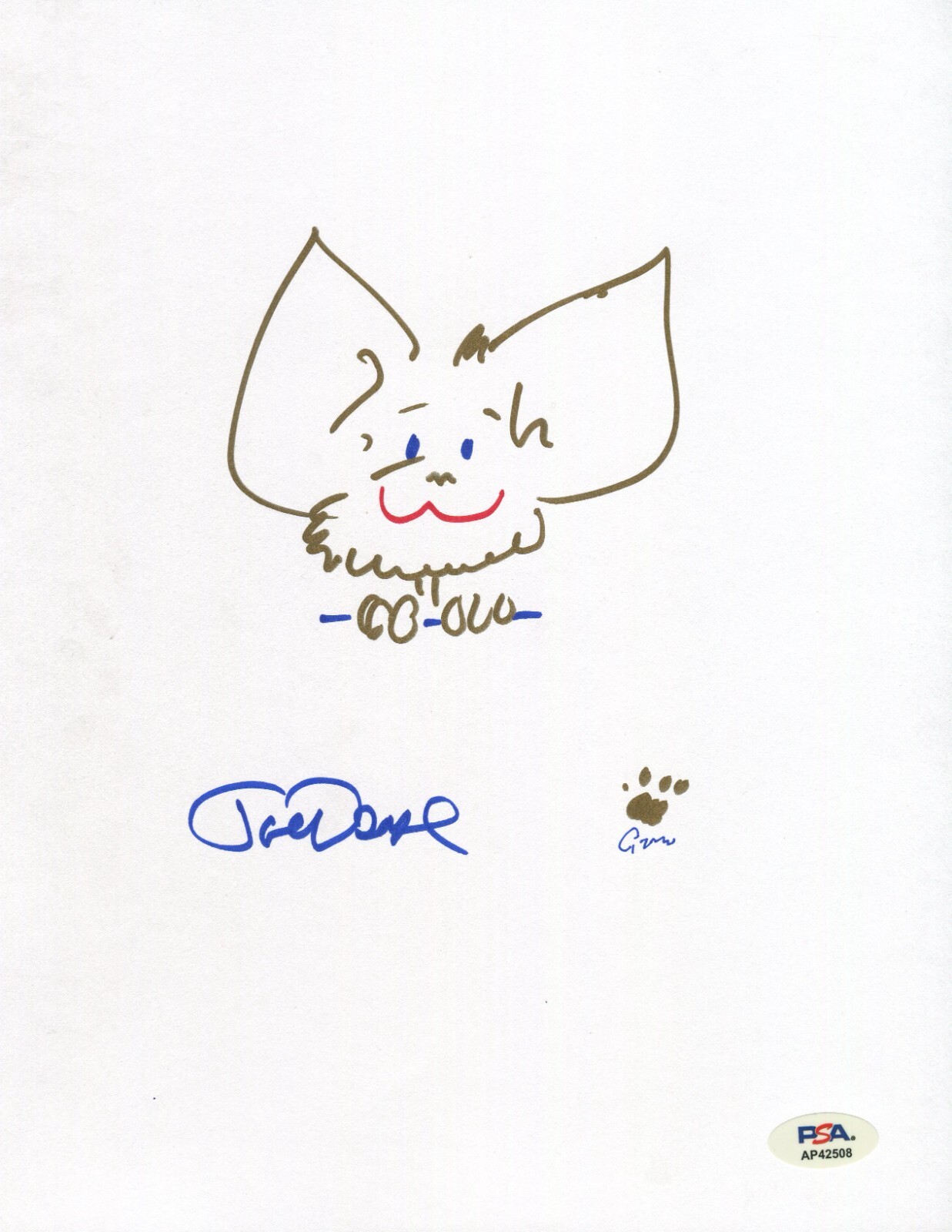Joe Dante Gremlins Gizmo Hand Drawn Sketch Signed 8.5 x 11 PSA/DNA Authentic