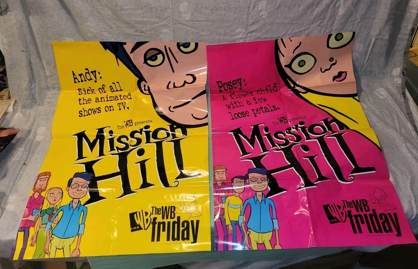 1999 WB TV Advert Promo Poster Full Size Animated Series MISSION HILL Rare 36x24