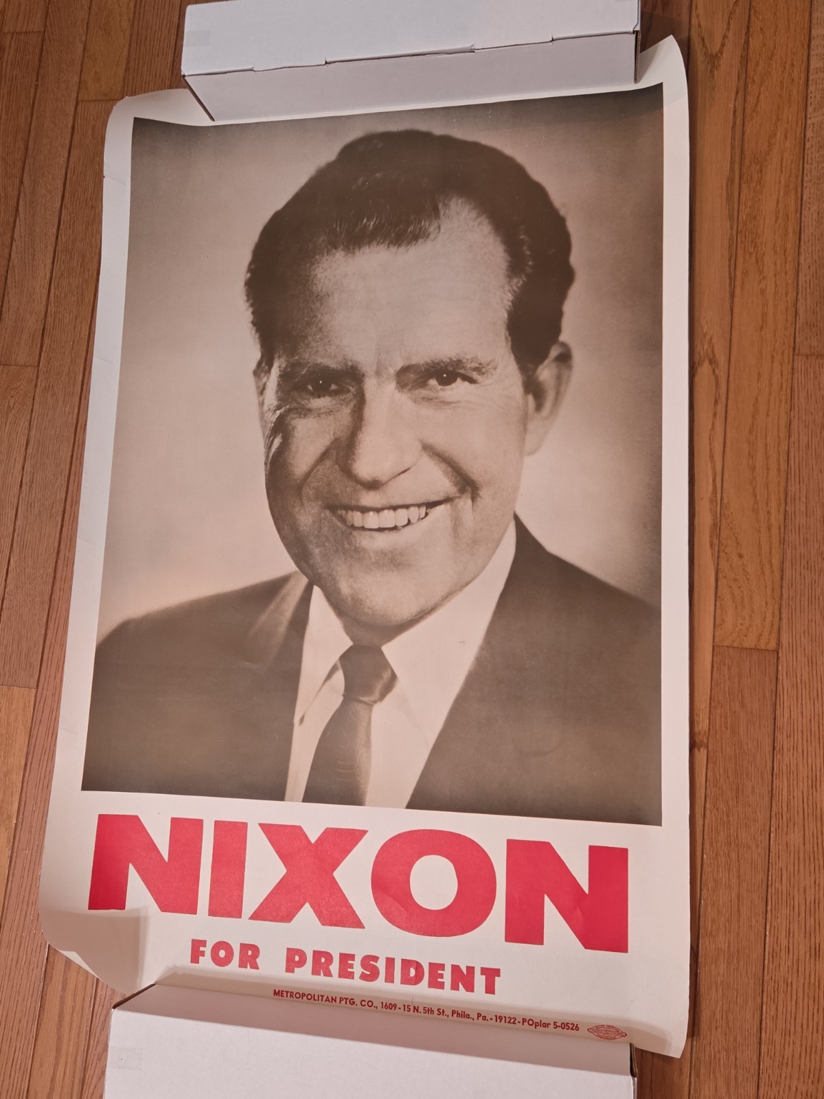 Vintage Richard Nixon Campaign Poster Paper 38x25 For President Presidential