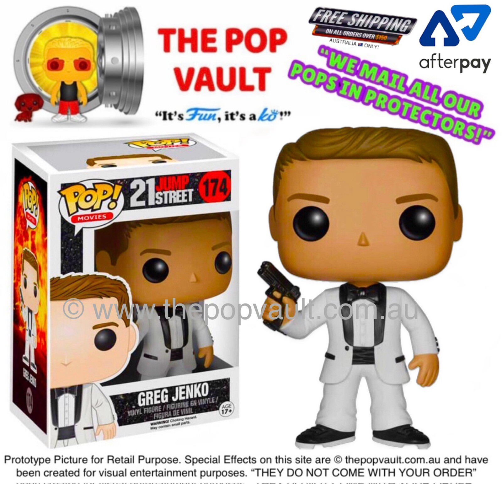 FUNKO POP VINYL MOVIES 21 JUMP STREET 174 GREG JENKO BNIB + PROTECTOR VAULTED