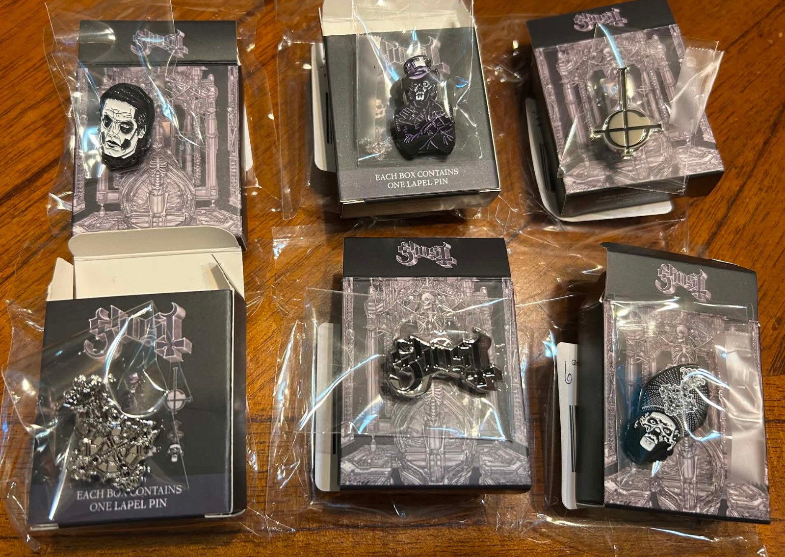 RARE Ghost band Complete Blind Box Enamel Pin - SET of 6 Skeleta Skeletour Papa