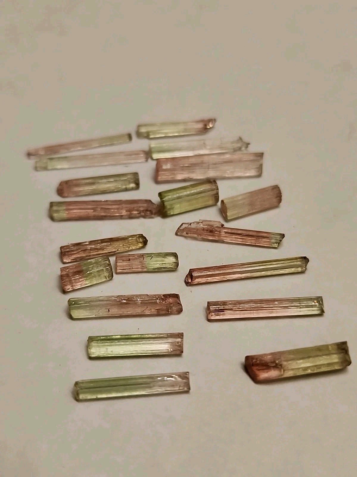 RARE TERMINATED BI COLOR TOURMALINE CRYSTALS FACET QUALITY LOT - 16.5cts