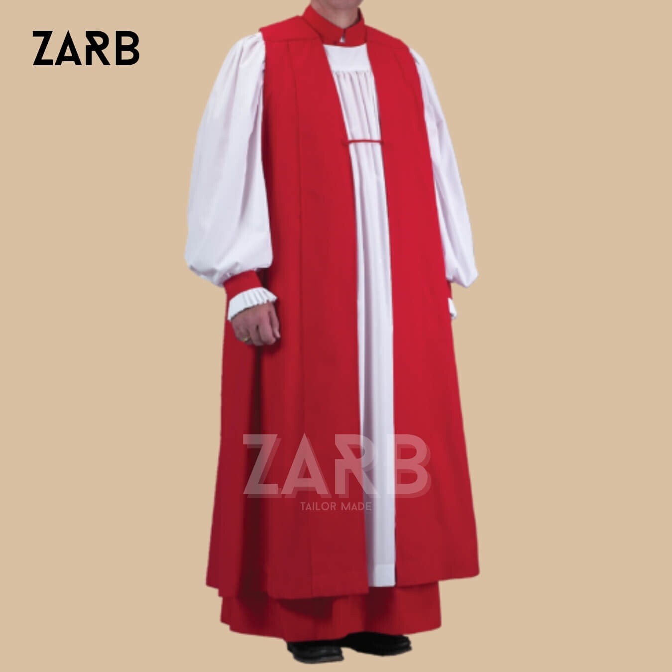Red Bishop Rochet Chimere Set Anglican Episcopal Vestment Clergy Robe Choir