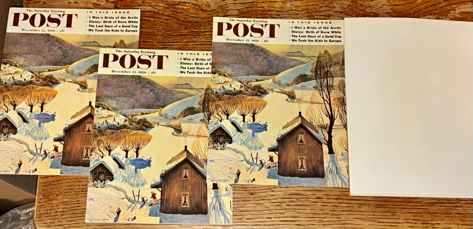 Hallmark Reprod Saturday Evening Post Cover of December 22, 1956 Christmas Cards