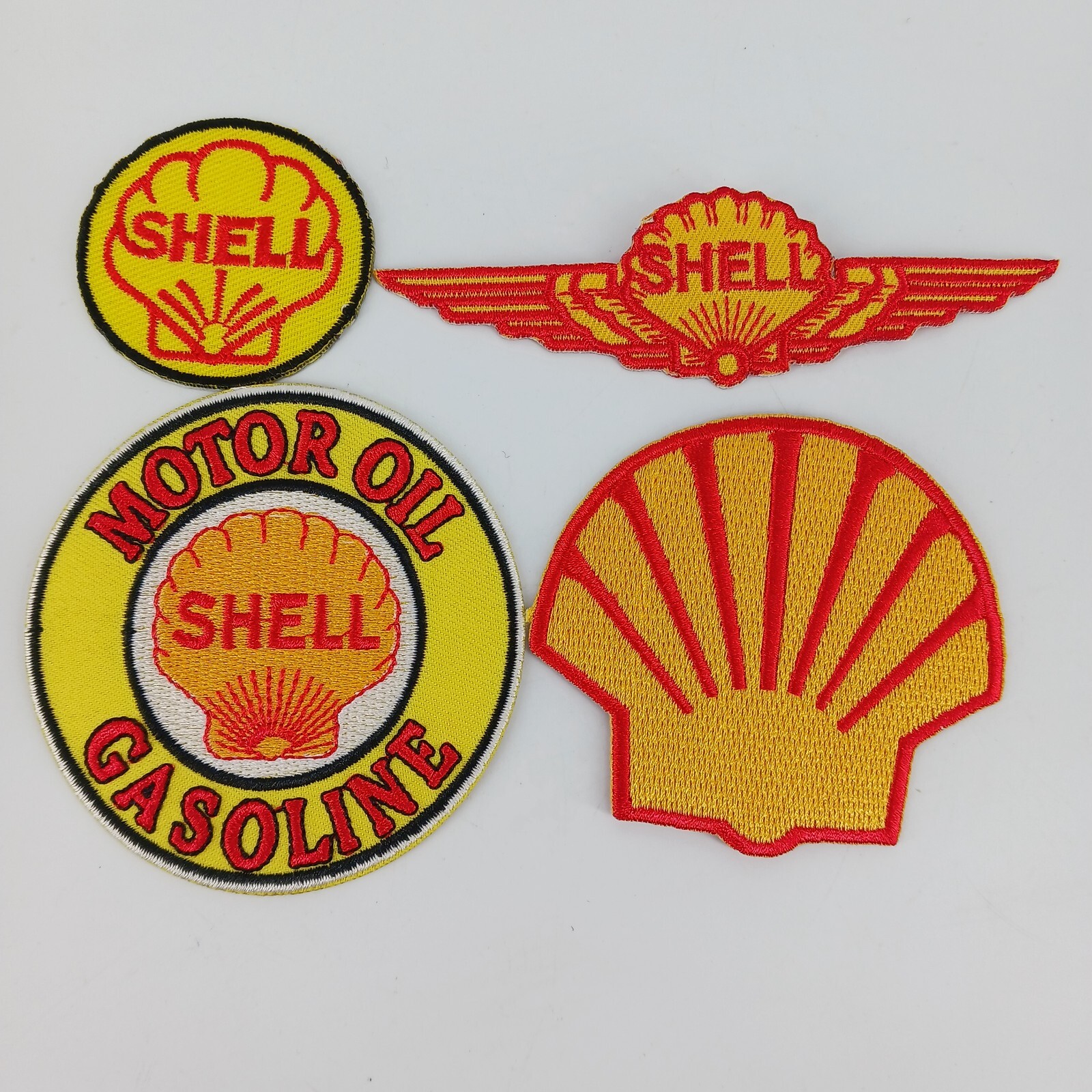 Lot of 4 Shell Motor Oil Gasoline Retro Iron On Patches