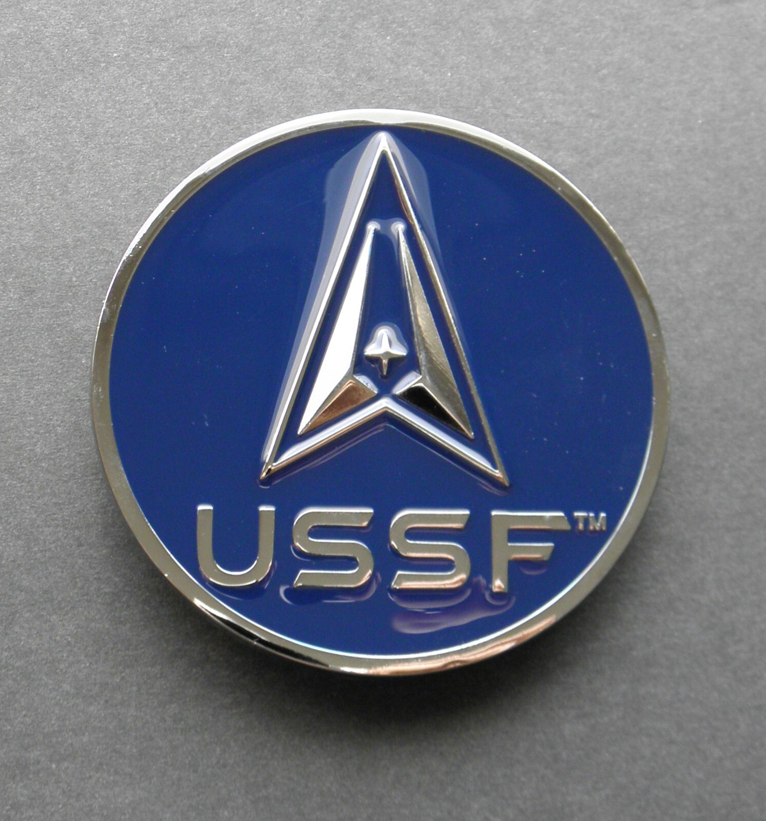 USSF SPACE FORCE EMBLEM ENAMEL CAR GRILL MEDALLION 3 INCHES