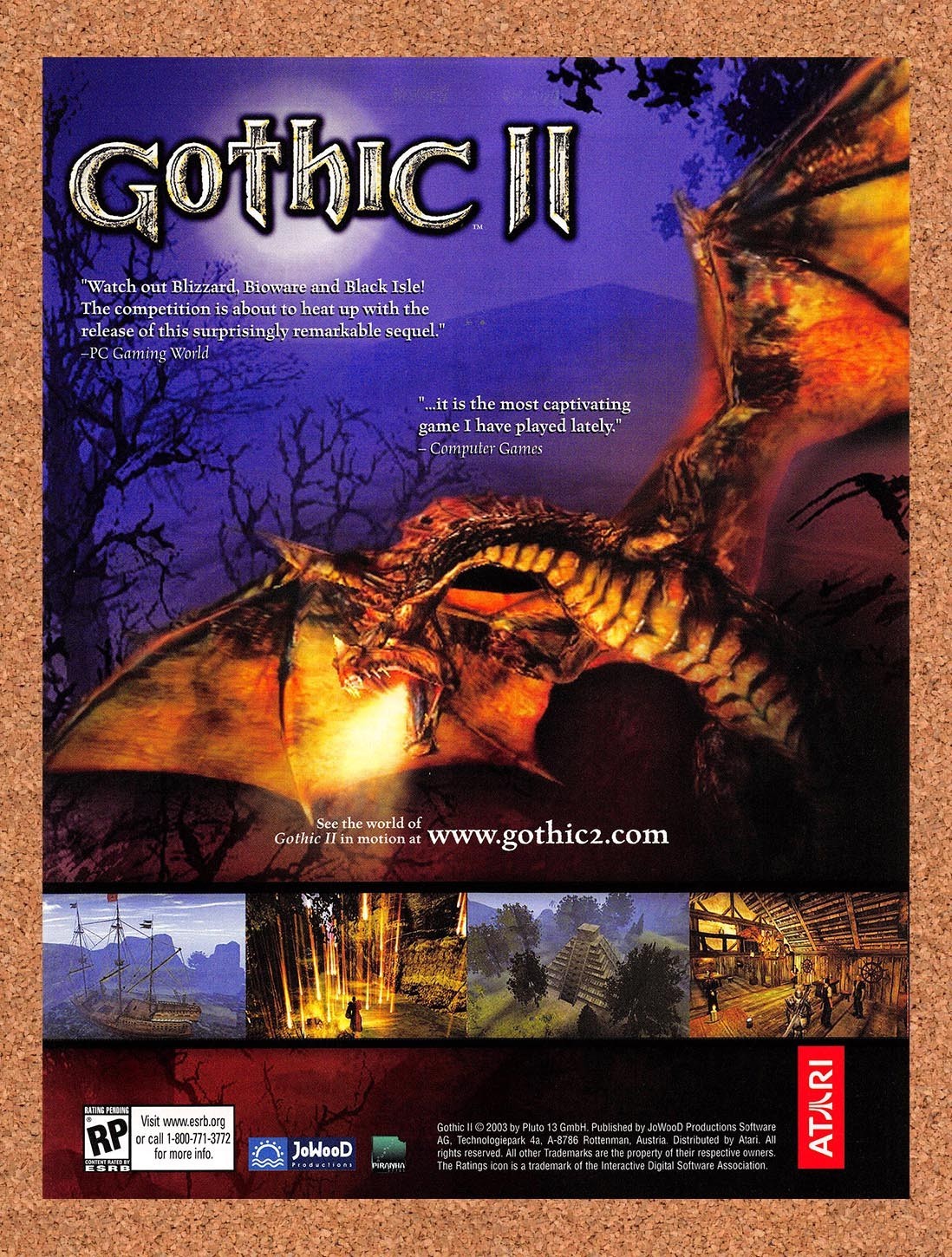 2003 Gothic II PC Original Advertisement / Retro Promo v1