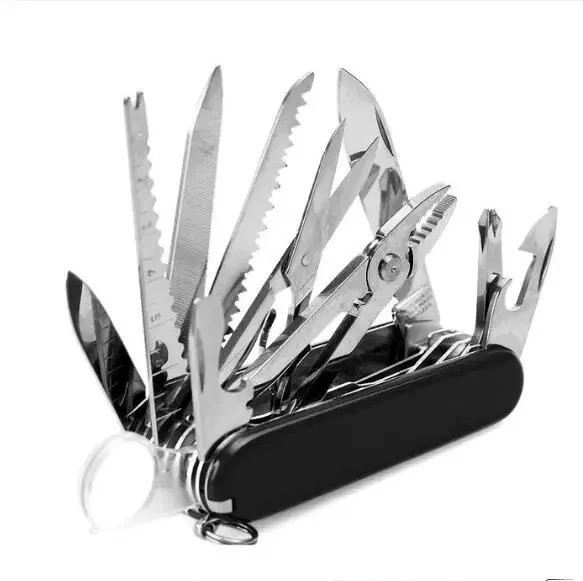 Swiss / Navy Style Pocket Knife Multi Tool , Black, Brown