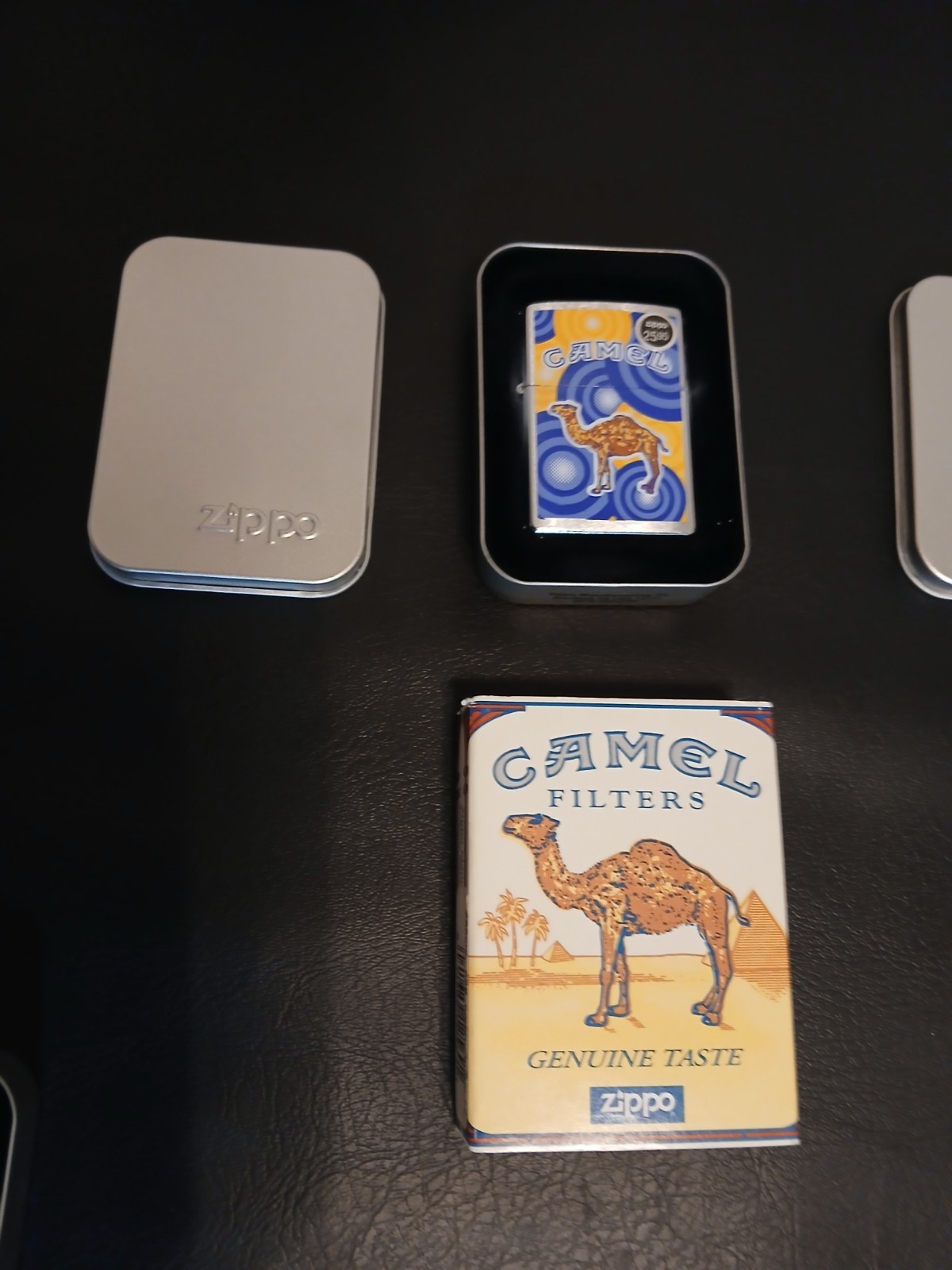 CAMEL BUBBLES ZIPPO LIGHTER  1999 BLUE YELLOW SWIRLS