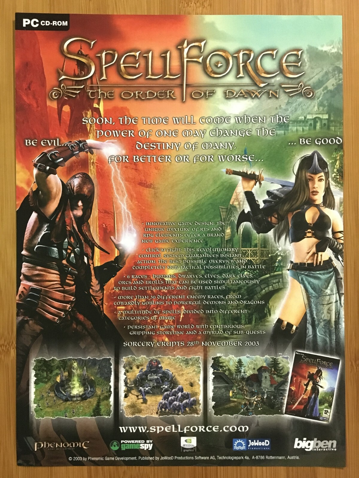 Spellforce the Order of Dawn PC 2004 Vintage Print Ad/Poster Official Promo Art