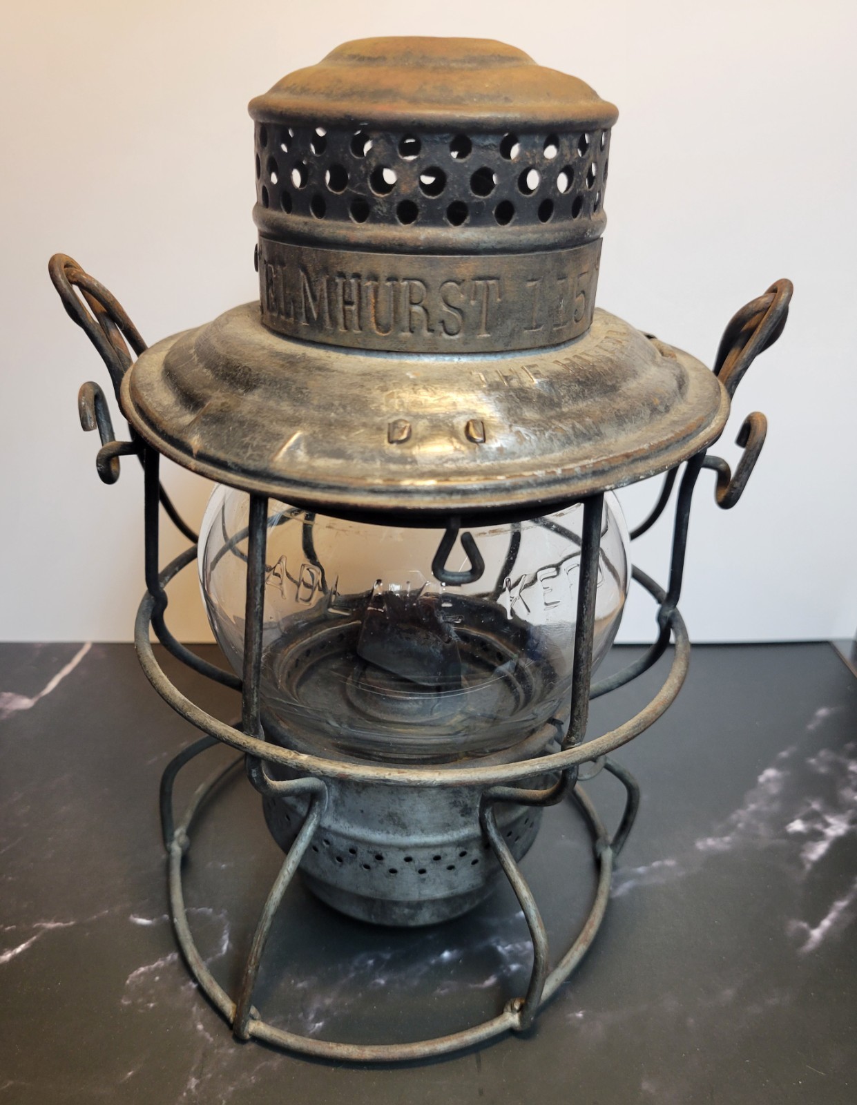 Antique Adlake Kero Railroad Lantern Hiram L. Piper Co. LDT. - Elmhurst 115 TAG