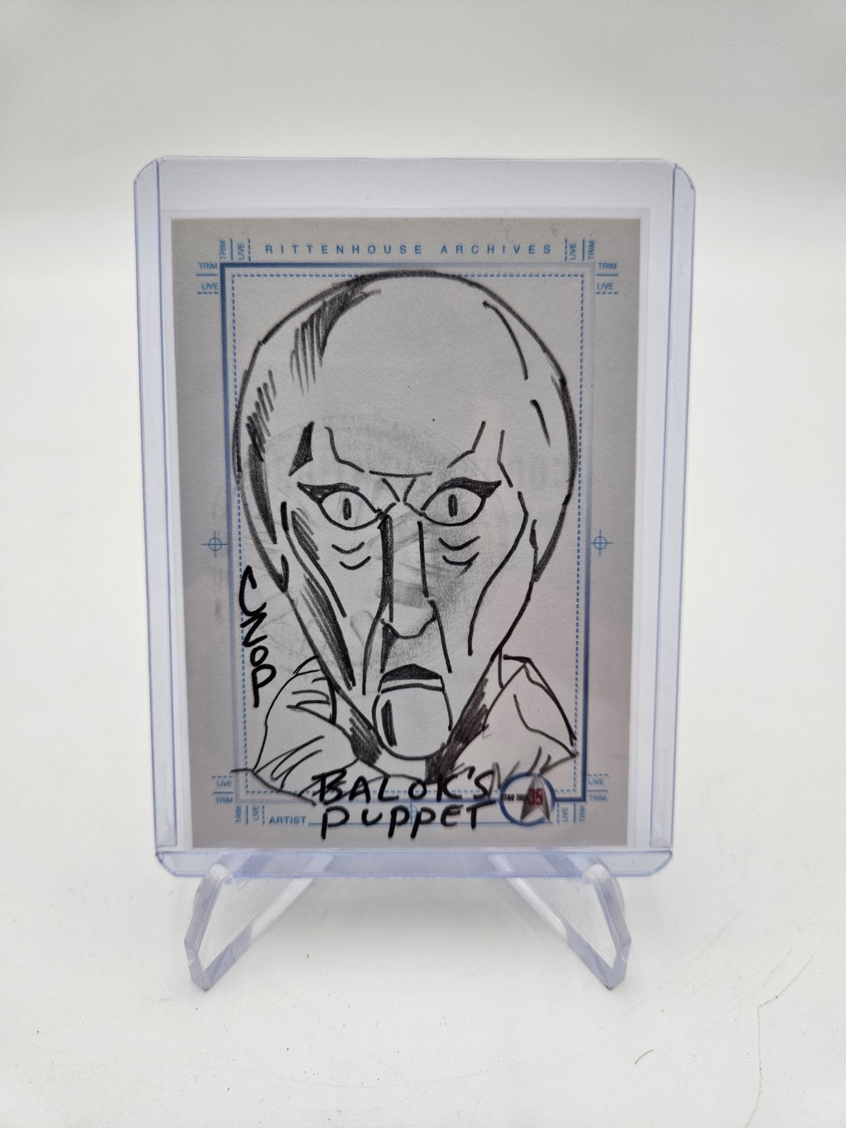 2001 RITTENHOUSE STAR TREK 35TH ANNIVERSARY BALOK\'S PUPPET SKETCH BY CZOP