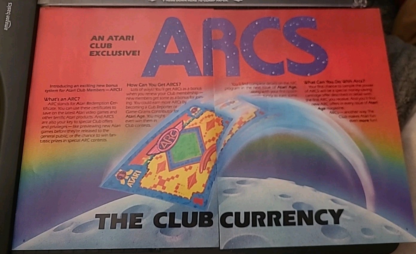 Atari Club Currency ARC Atari Redemption Certificate Print Ad 16x11 1980s
