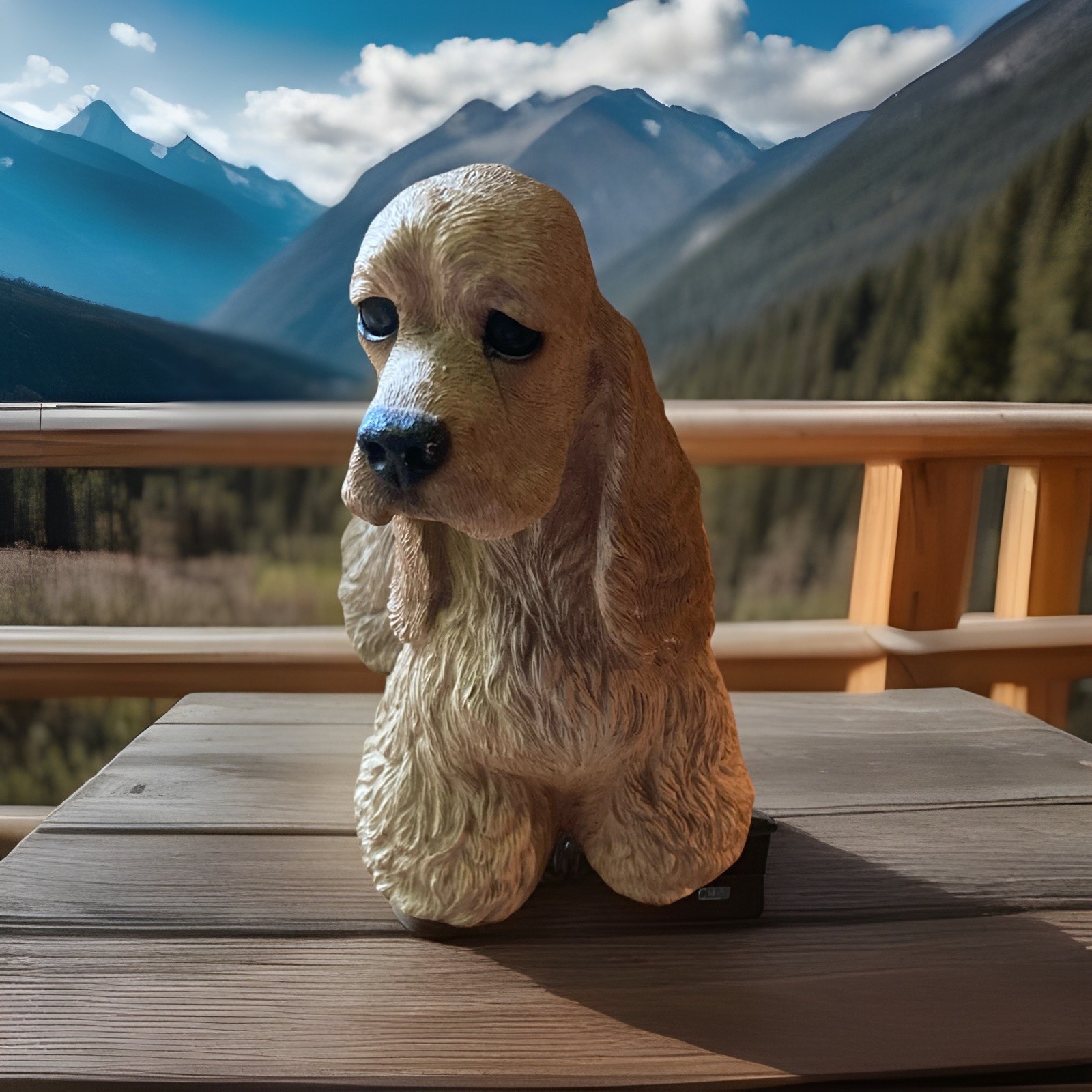 Vtg 1989 Large Sandicast Sandra Brue Cocker Spaniel Dog /Buff 206 Painted Rare