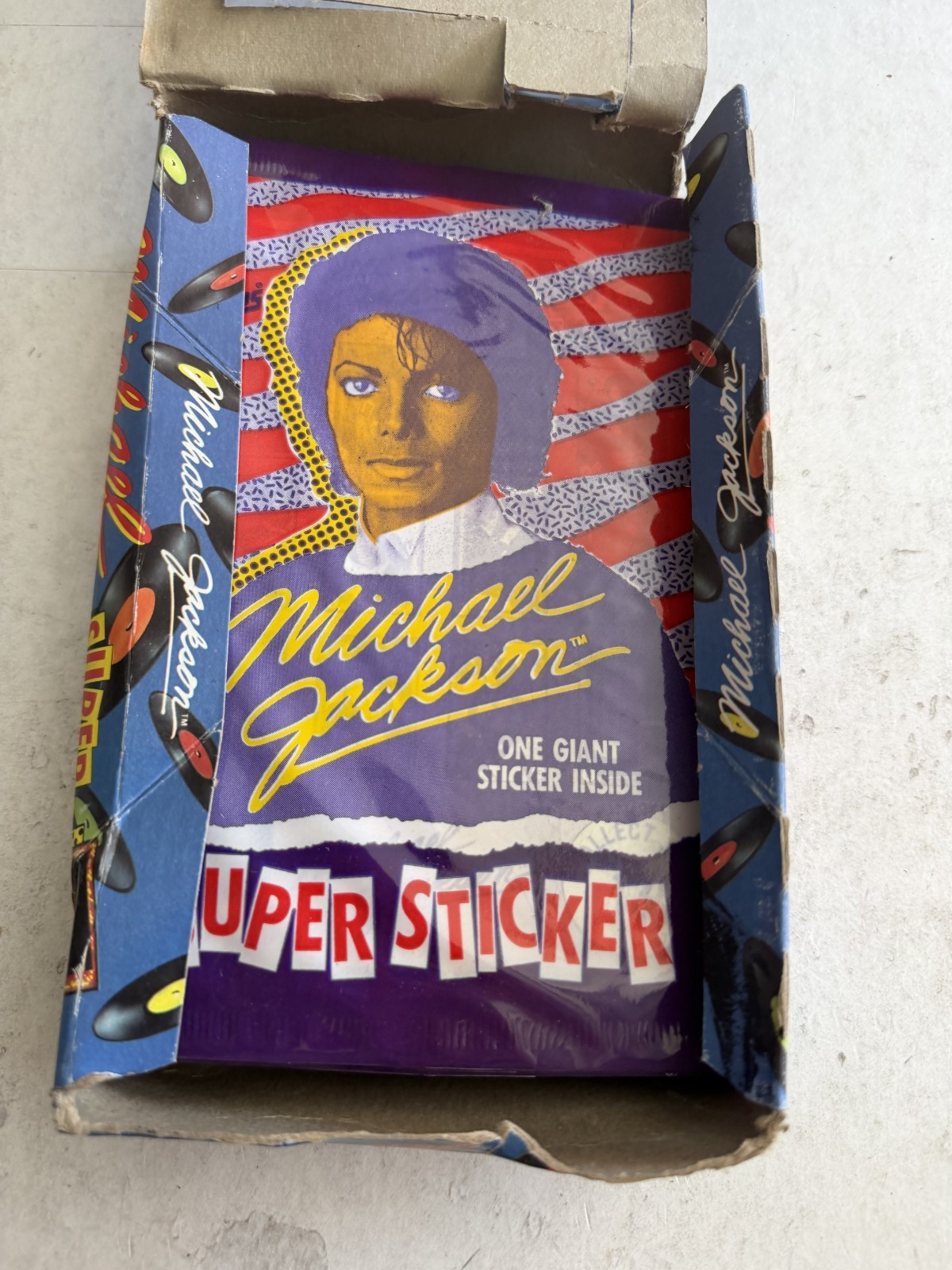 Topps 1984 Michael Jackson Giant Super Sticker Box - 36 unopened packs