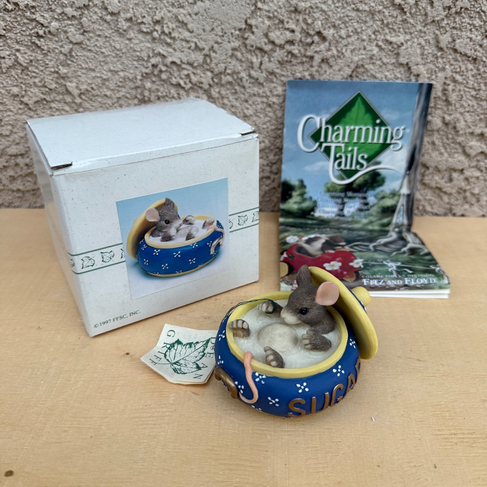 Fitz & Floyd Charming Tails You Couldn\'t Be Sweeter Mouse Sugar Bowl Figurine