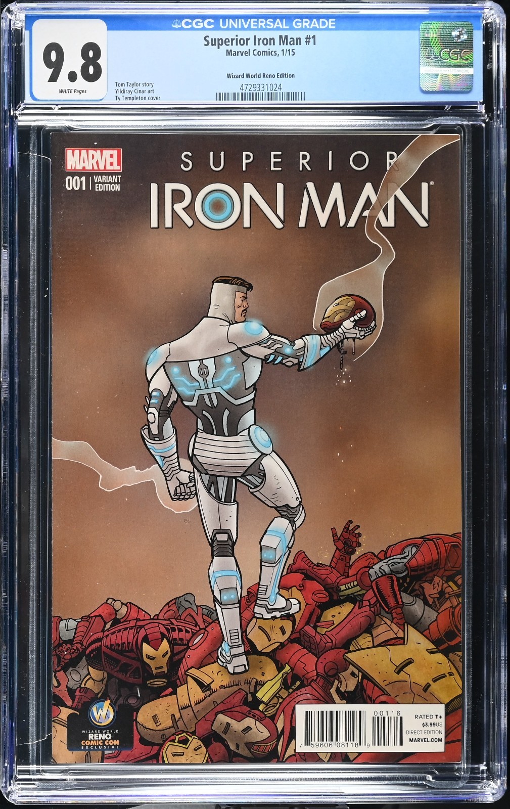 Superior Iron Man #1 CGC 9.8 WP NM/M 2015 Wizard World Reno Edition HTF 💎