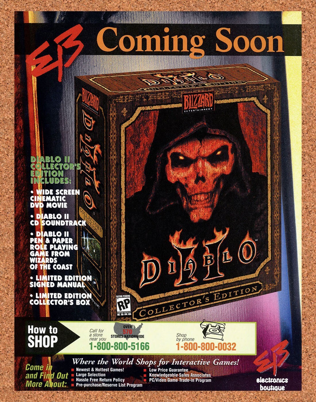 2000 Diablo II PC Collectors Edition EB Games Original Advertisement / Promo v1