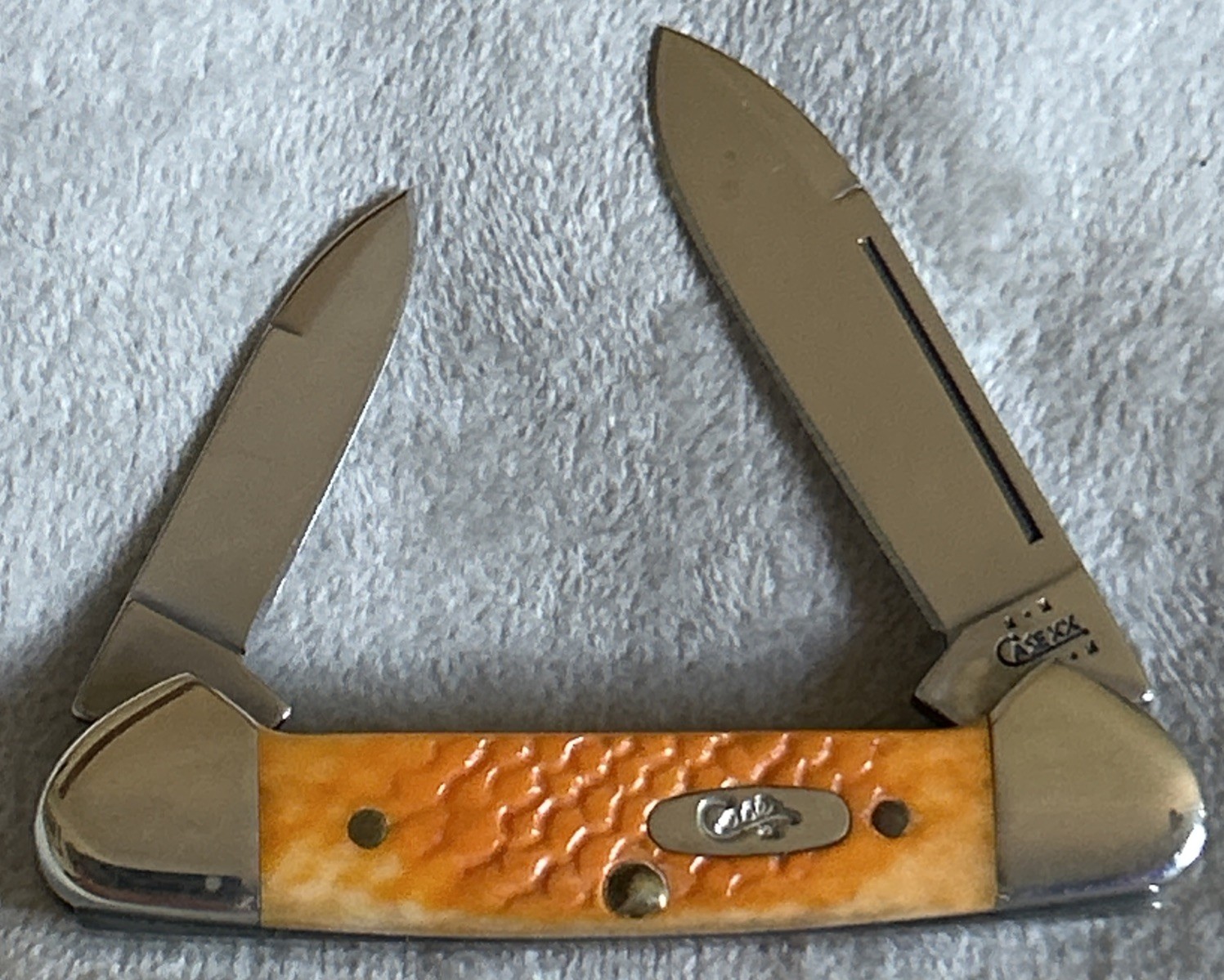 2002 Case XX Baby Butterbean Persimmon Orange Bone Stingray Jigged Rare