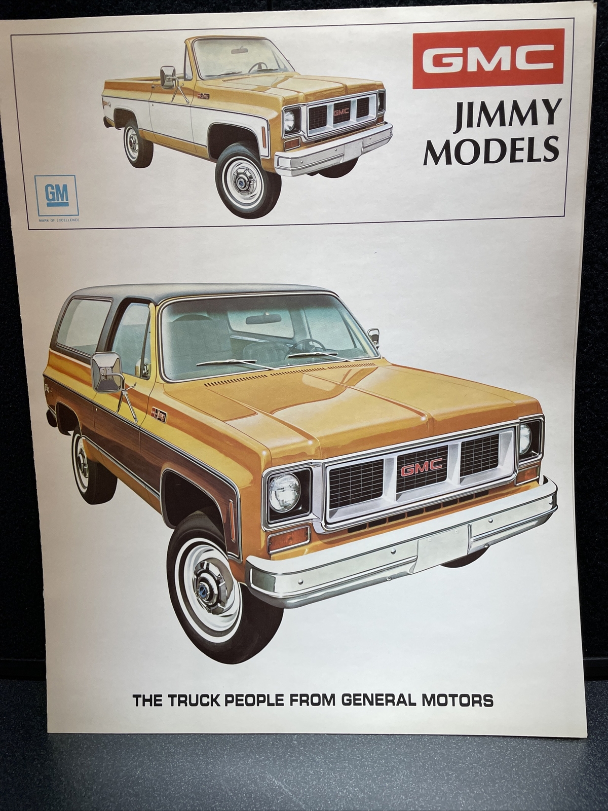 NOS 1973 GMC JIMMY MODELS DEALER SALES BROCHURE SHOWROOM CONVERTIBLE GM PICKUP