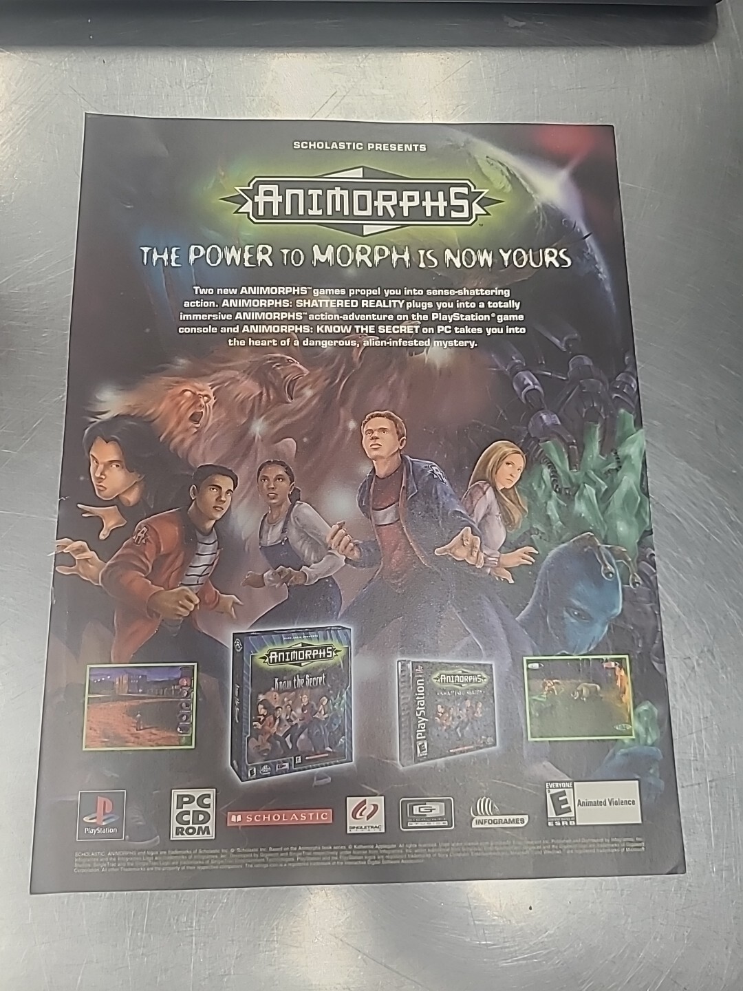 Animorphs PC CD ROM Playststion Print Ad 2000 8x11 Wall Art Decor  Vintage 