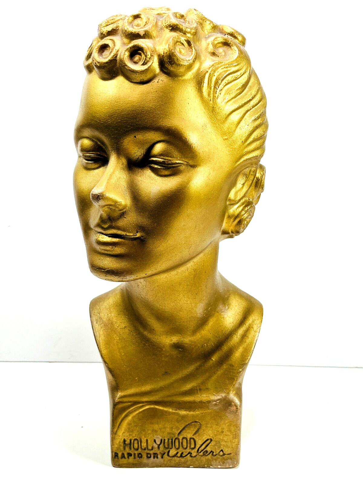 RARE 20's Hollywood Rapid Dry Curlers Gold Store Advertising Display Mannequin