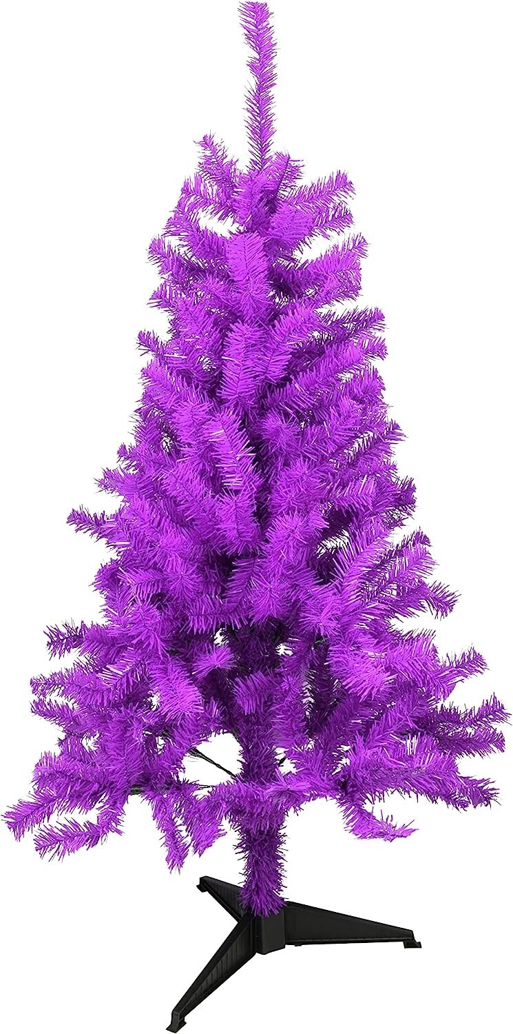 Tree Buddees Purple Vibrant Halloween/Christmas Tree 4 Feet Tall Decoration