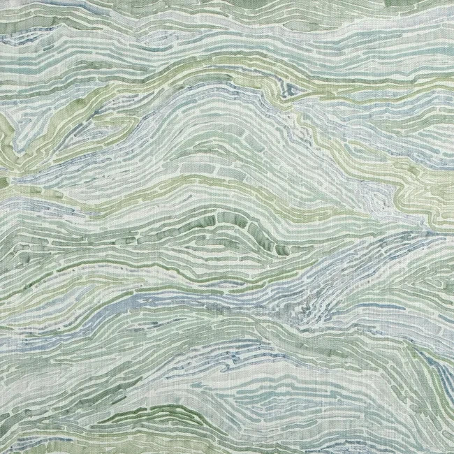 Kravet Couture Wavy Abstract Watercolor Print Fabric- Swami / Meadow 2.45 yds