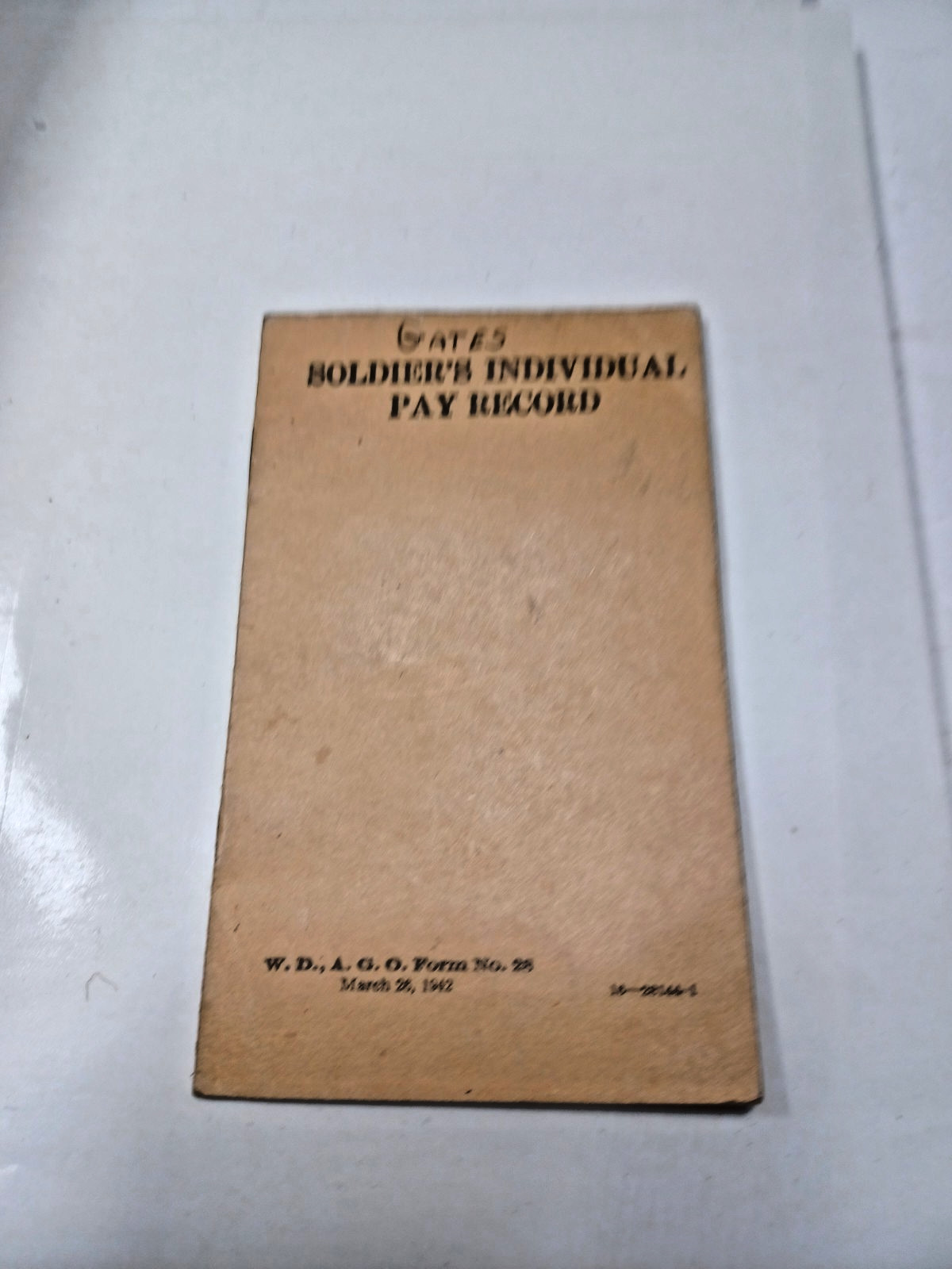  WW2 Soldier's Individual Pay Record 1945 War Time Pay document