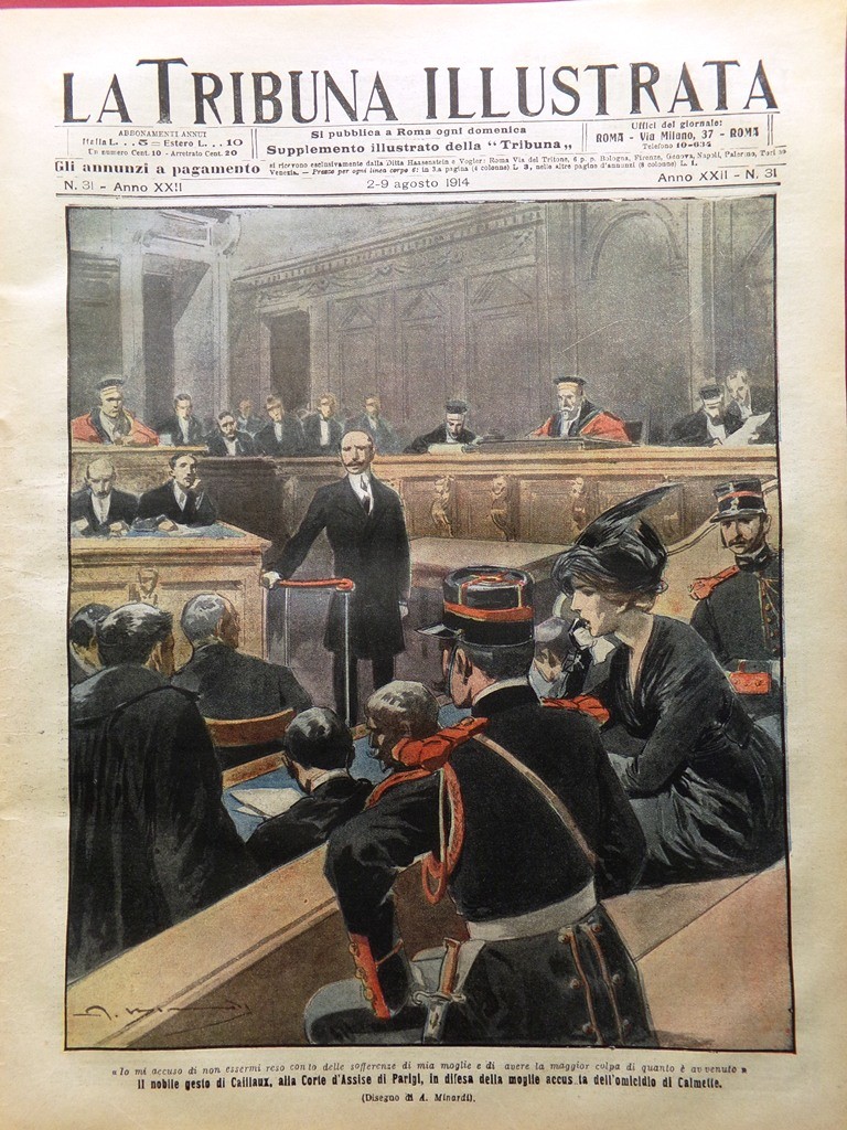 The Illustrated Tribune 2 August 1914 WW1 Caillaux Ulster Electricity Scanderbeg
