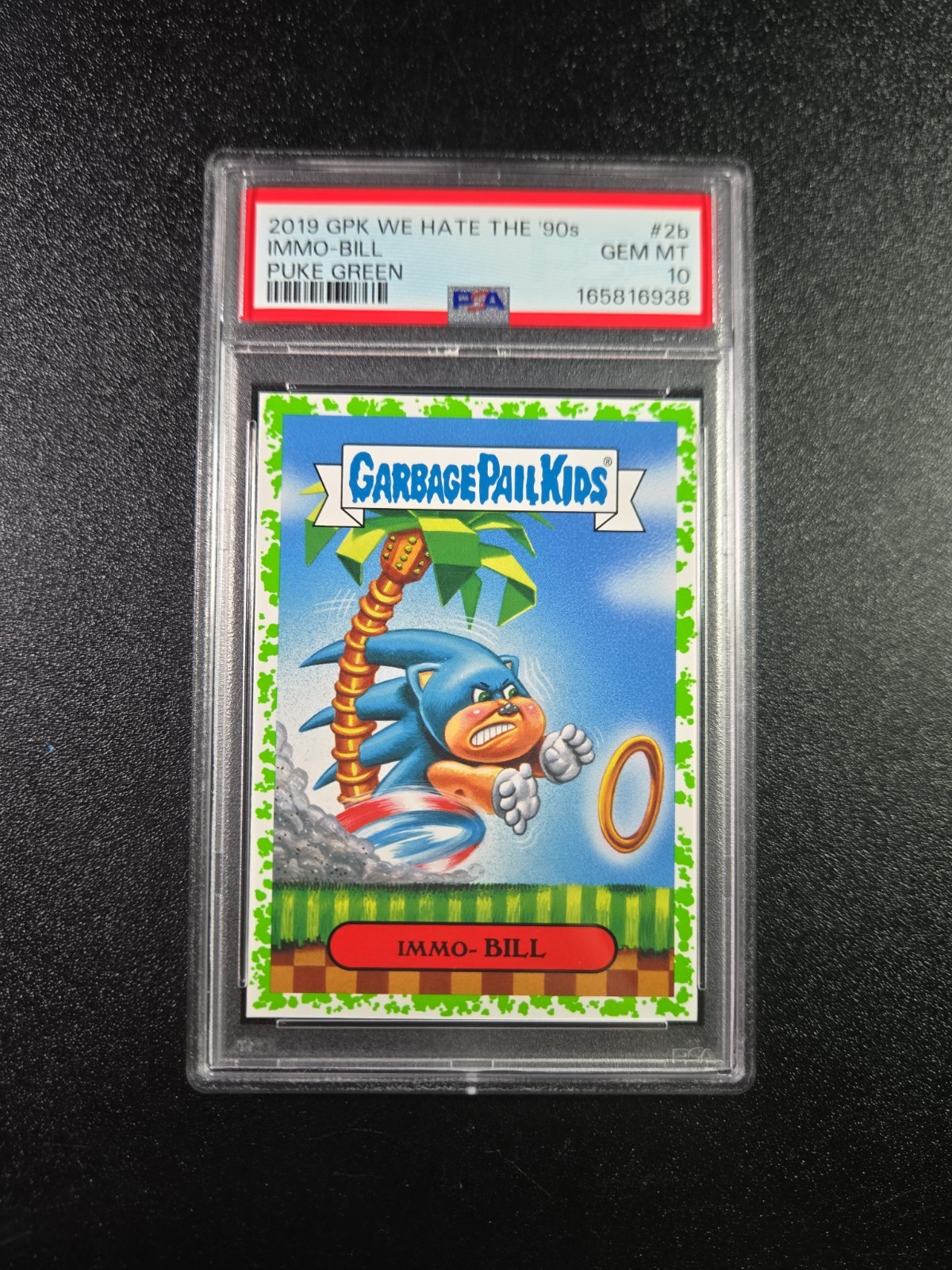 PSA 10 SP Green Sonic the Hedgehog Sega Video Game Spoof Garbage Pail Kids Card