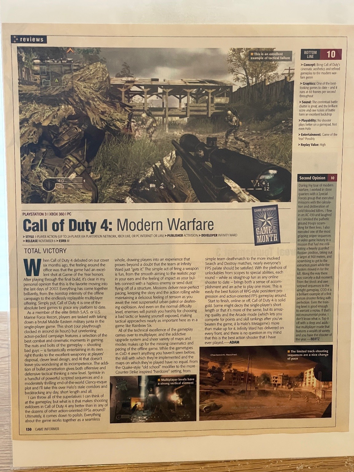 2007 Call of Duty 4 Modern Warfare Game Informer Magazine Review PS3 Xbox 360 PC