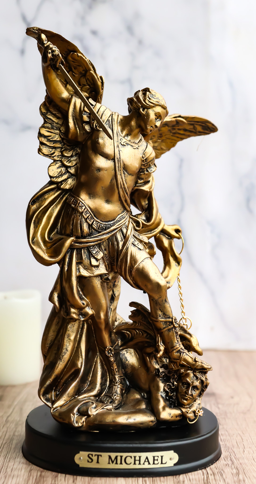 Ebros Byzantine Catholic Church Archangel Michael Slaying Lucifer Statue 8