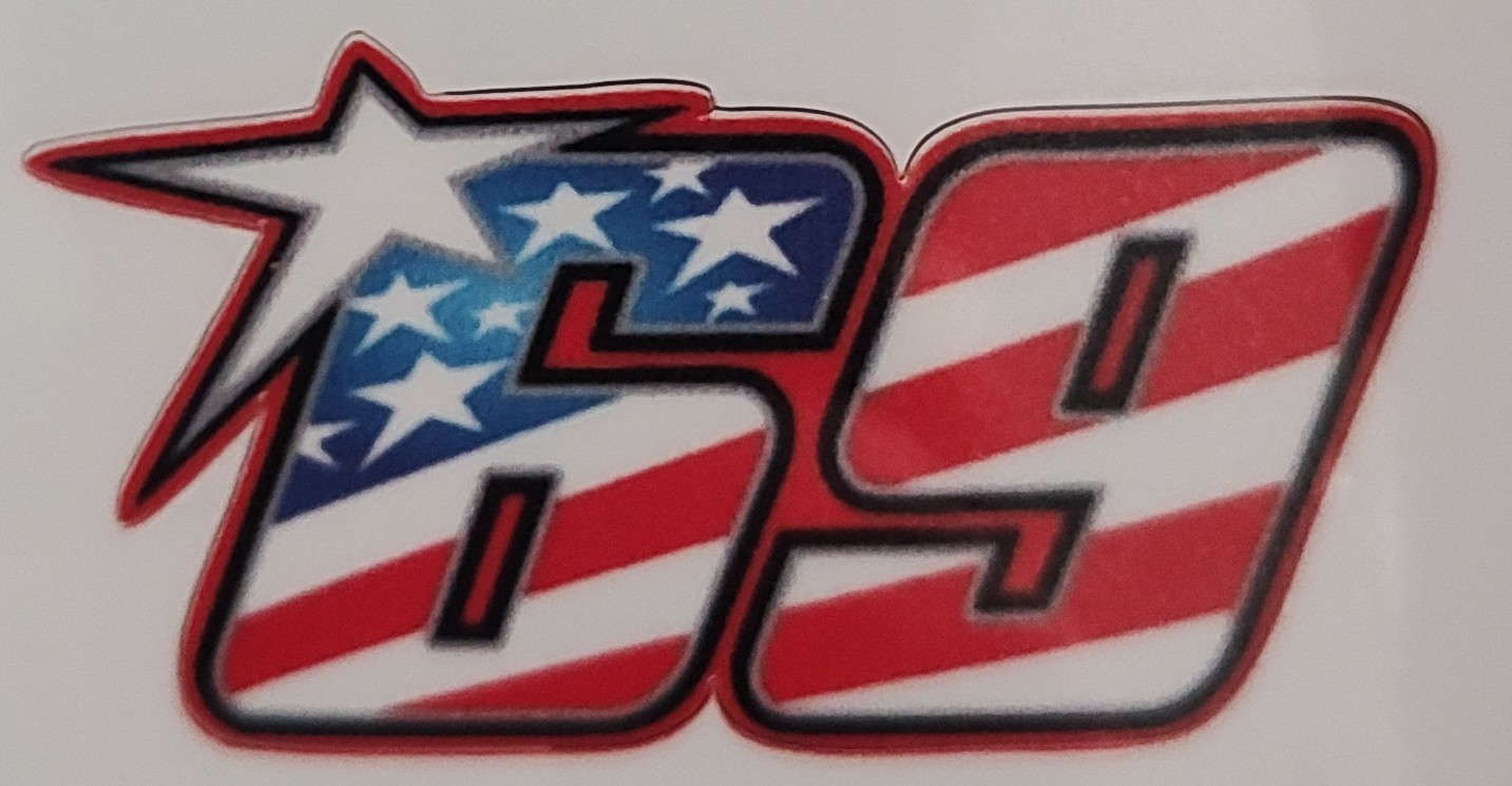 Nicky Hayden 69 craft plastic vinyl polyvinyl chloride PVC sticker decal MotoGP