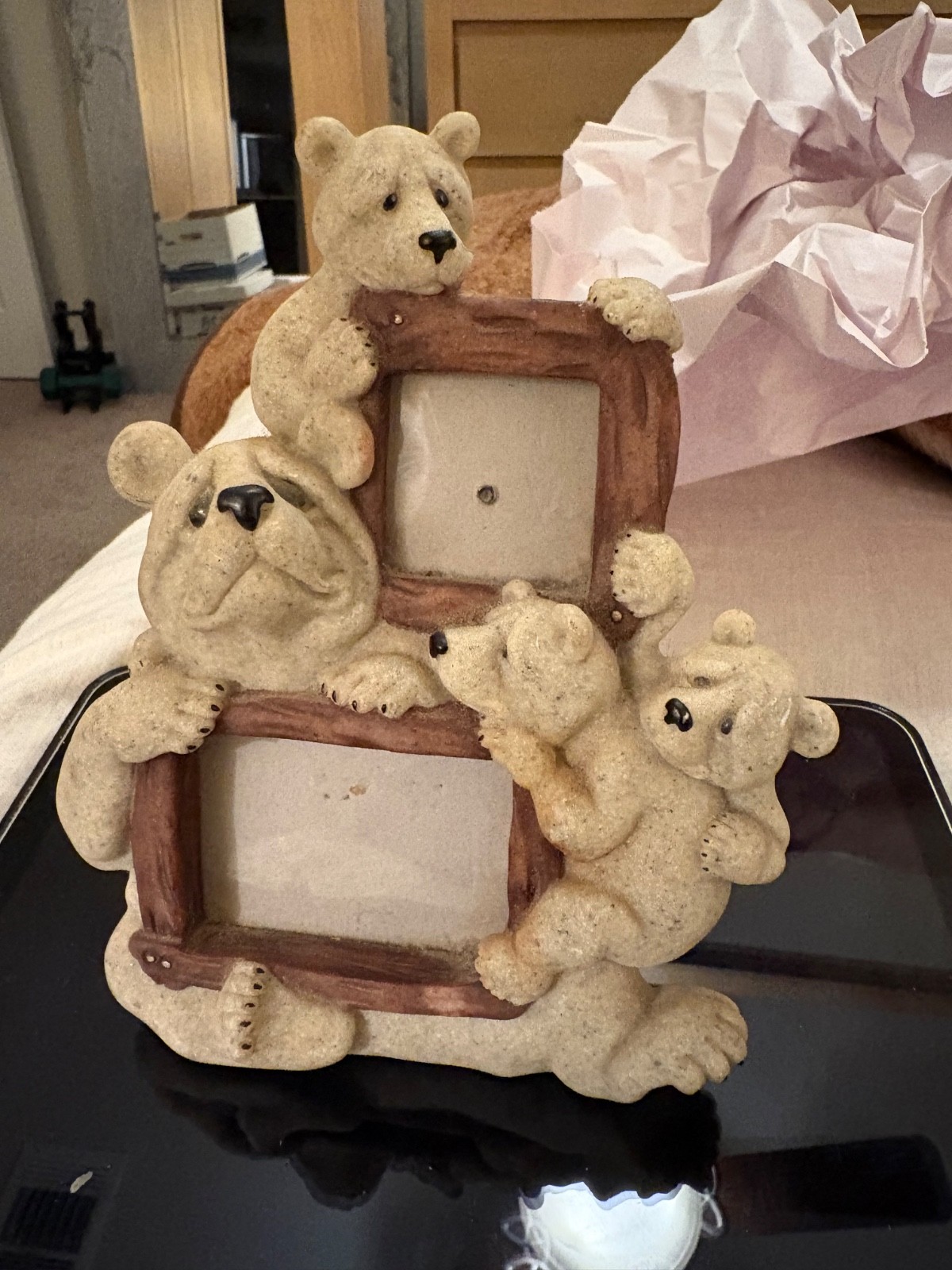 VTG Quarry Critters Bears Picture Frame 3D Fun Whimsical Orig. Sticker