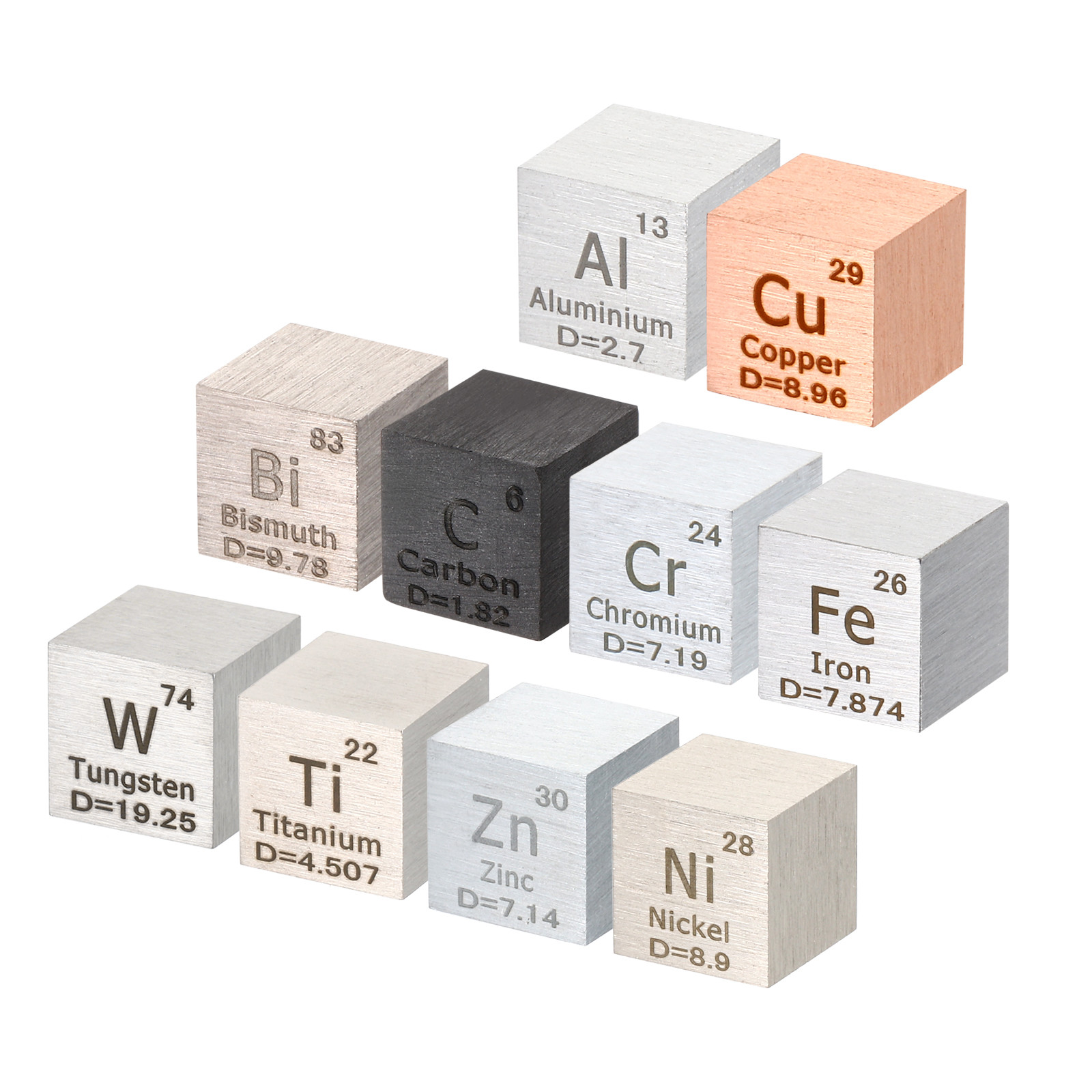 10pcs Element Cube,10mm Density Cube High Density Element Cube Unique Metal Cube