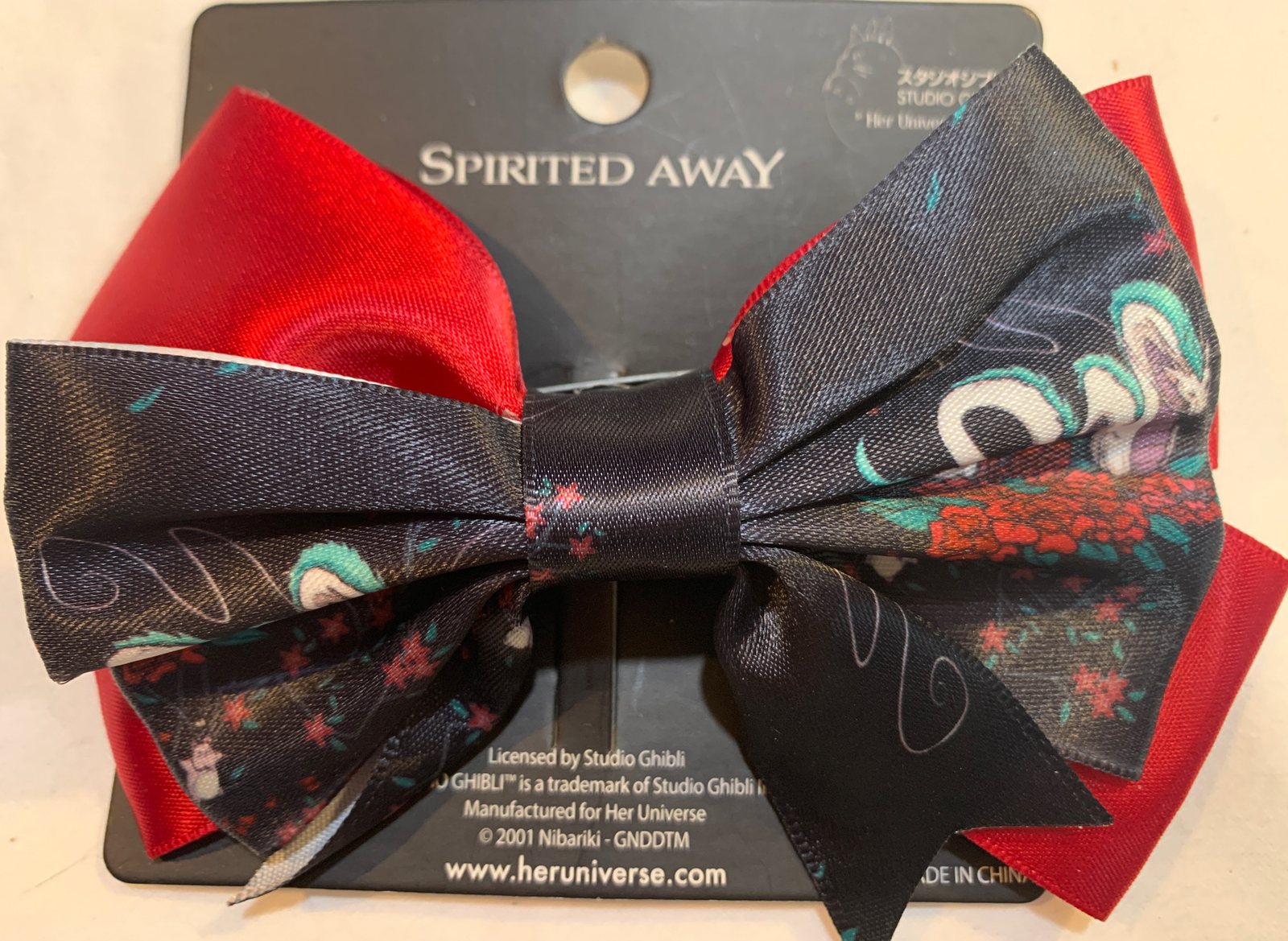 Studio Ghibl Spirited Away Dragon Haiku Hair Barrette Bow Clip New