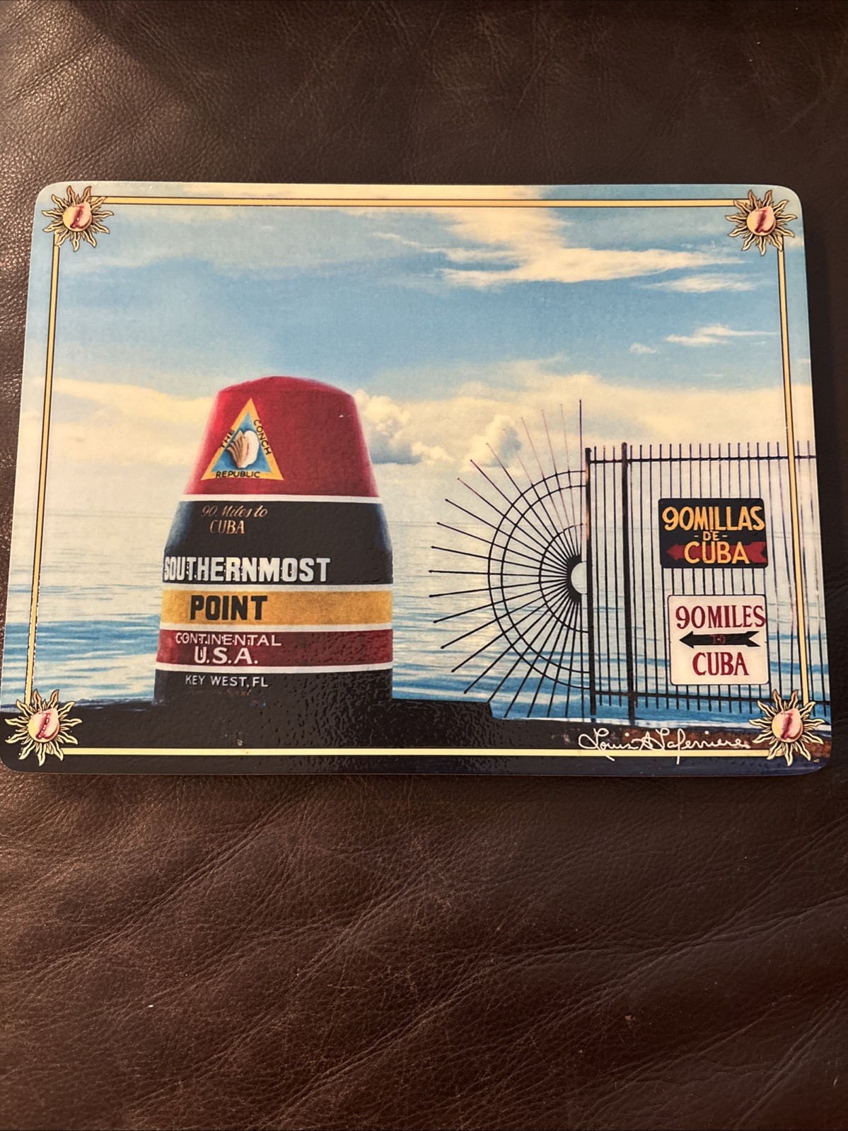 Rare Vintage Key West Southernmost Point Buoy Plaque Off Duvall St 7.75x10.25”